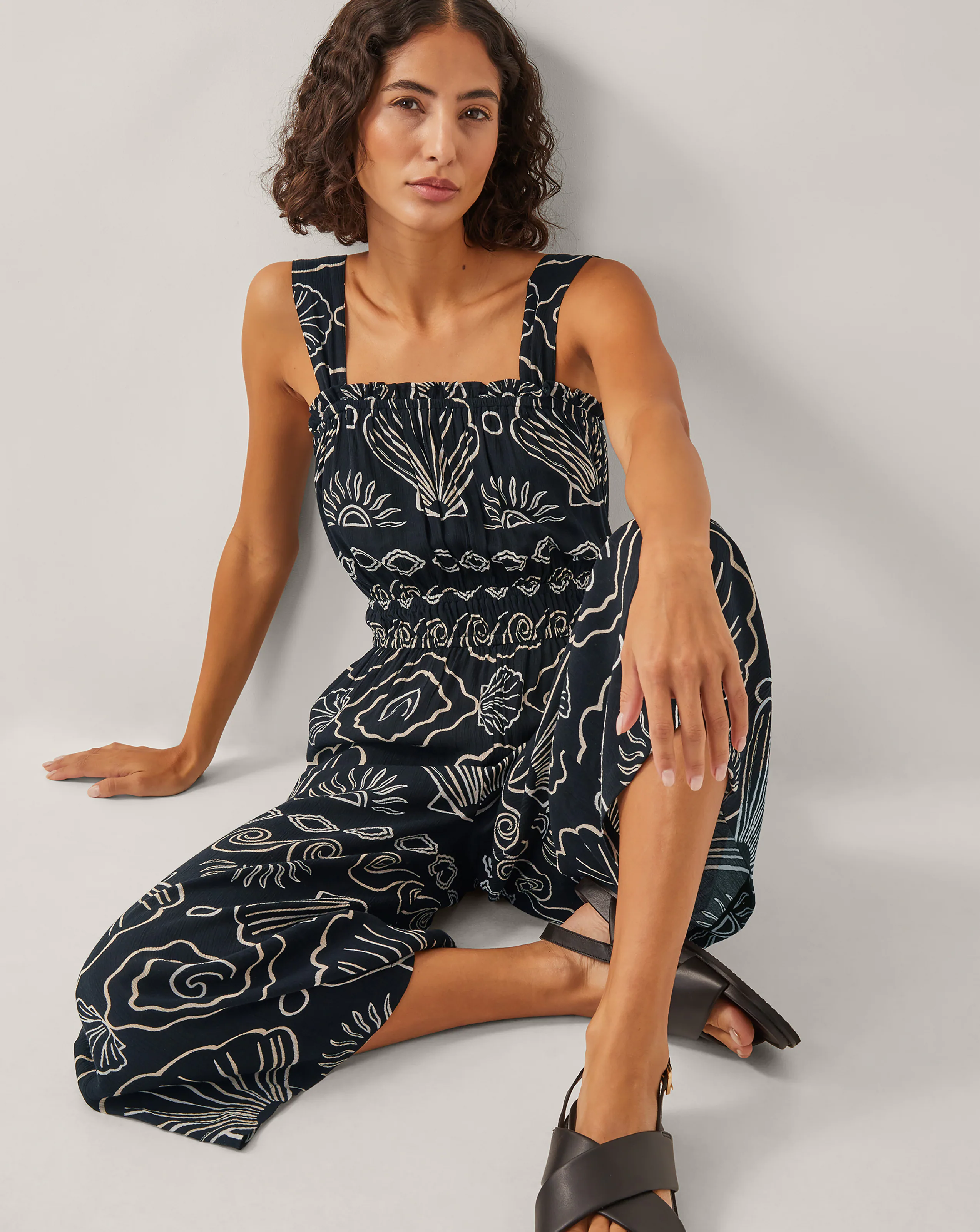 Monsoon Macie Shell Print Jumpsuit