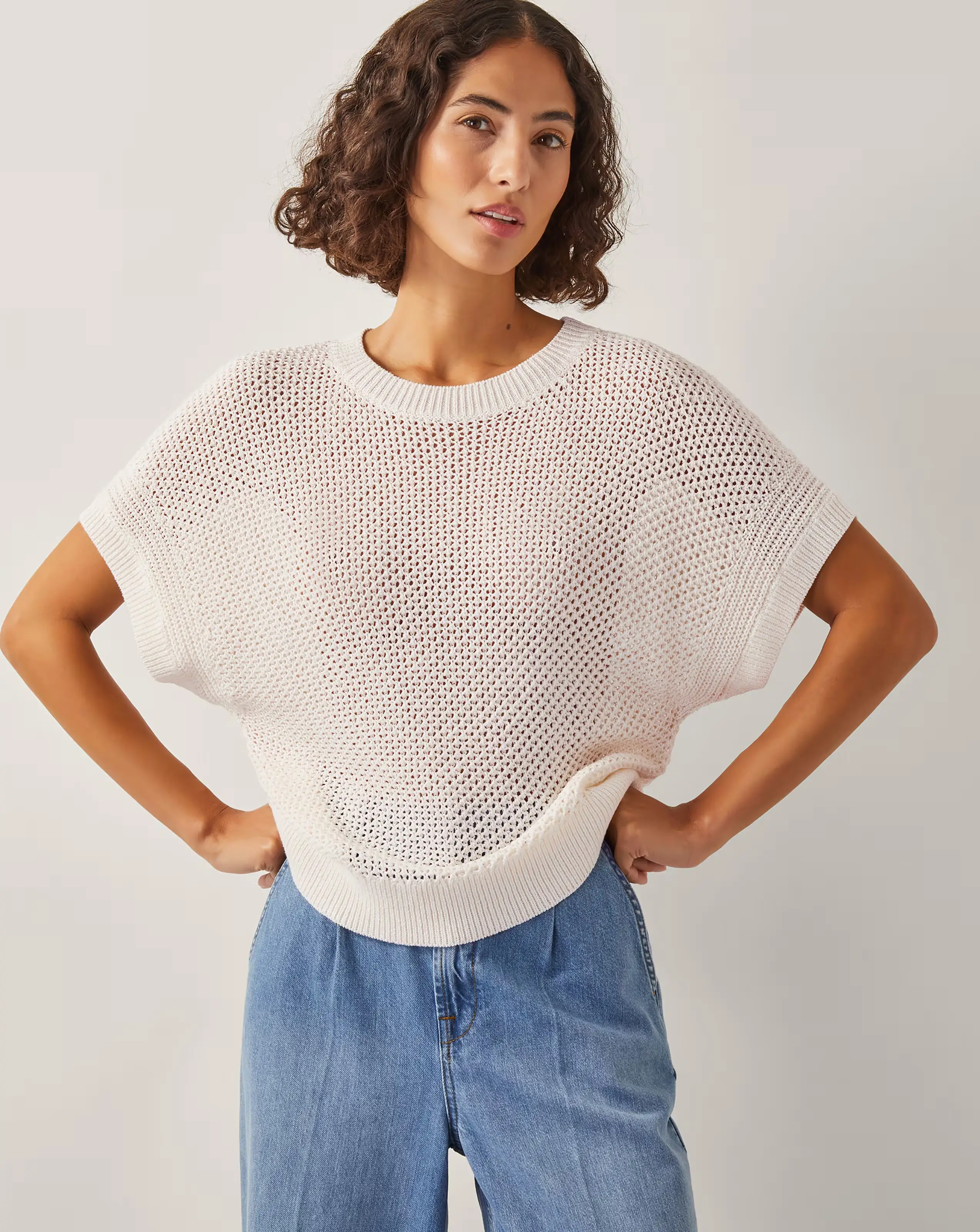Monsoon Sybil Slouchy Crochet T-Shirt