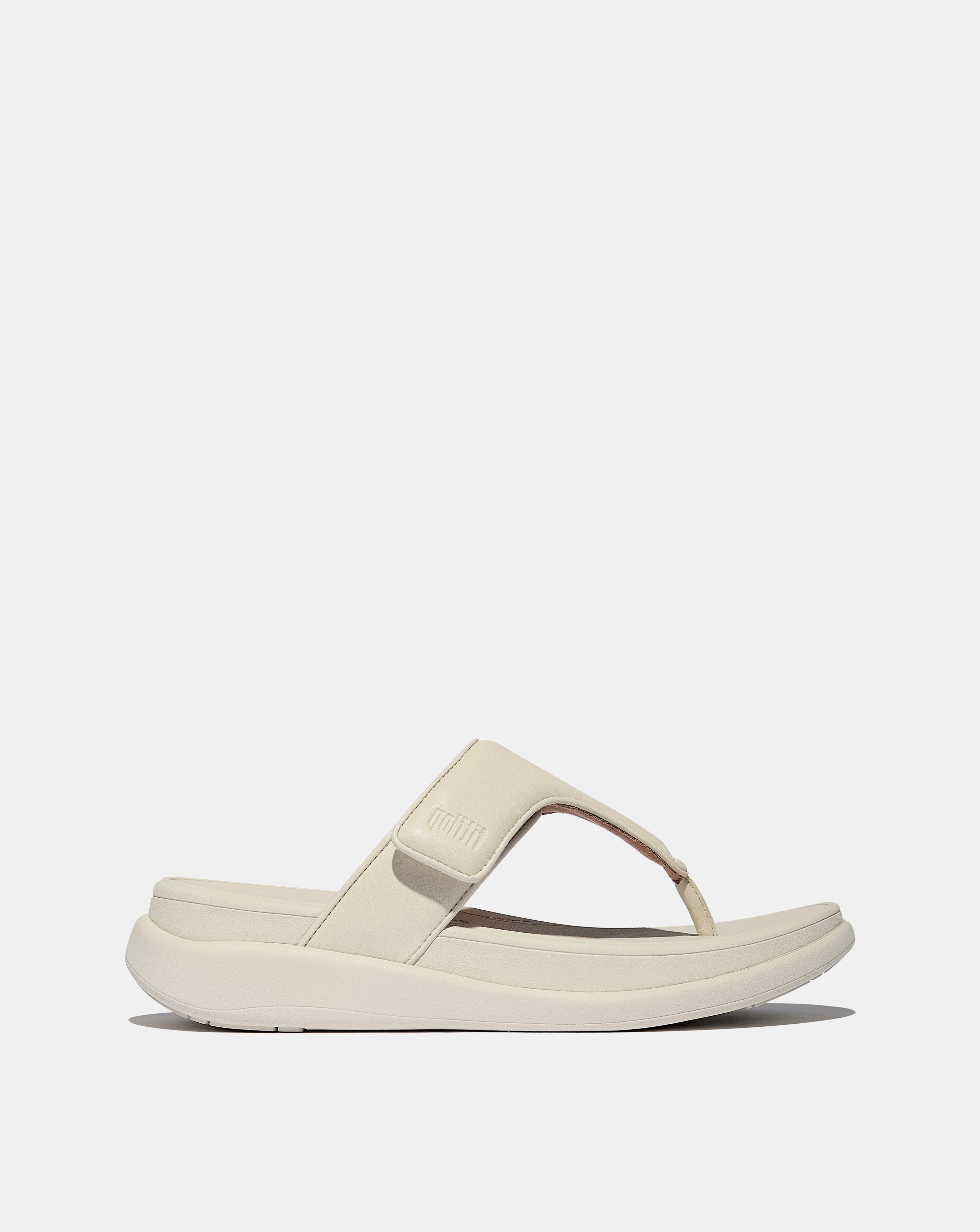 Fit Flop Beige F-Mode Adjustable Toe Post Sandals