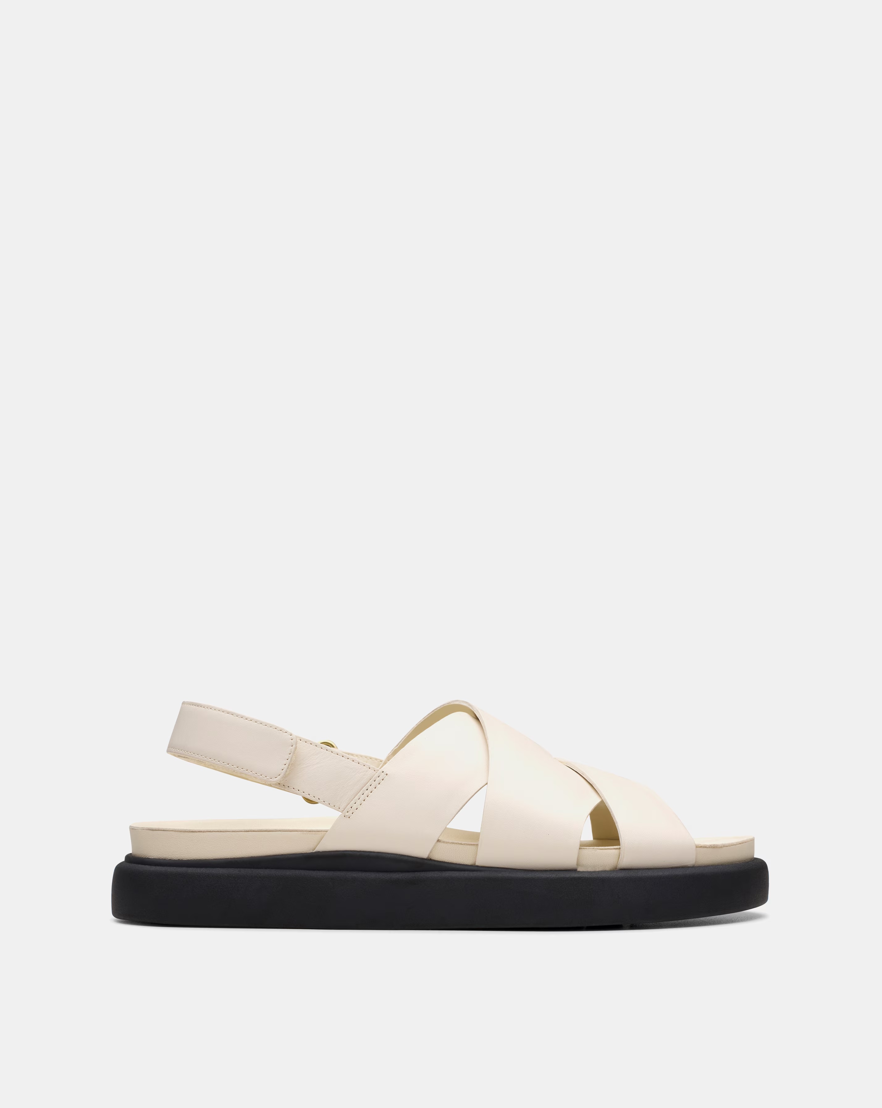 Clarks Cream  Aristella Sun Leather Sandal Standard Fit