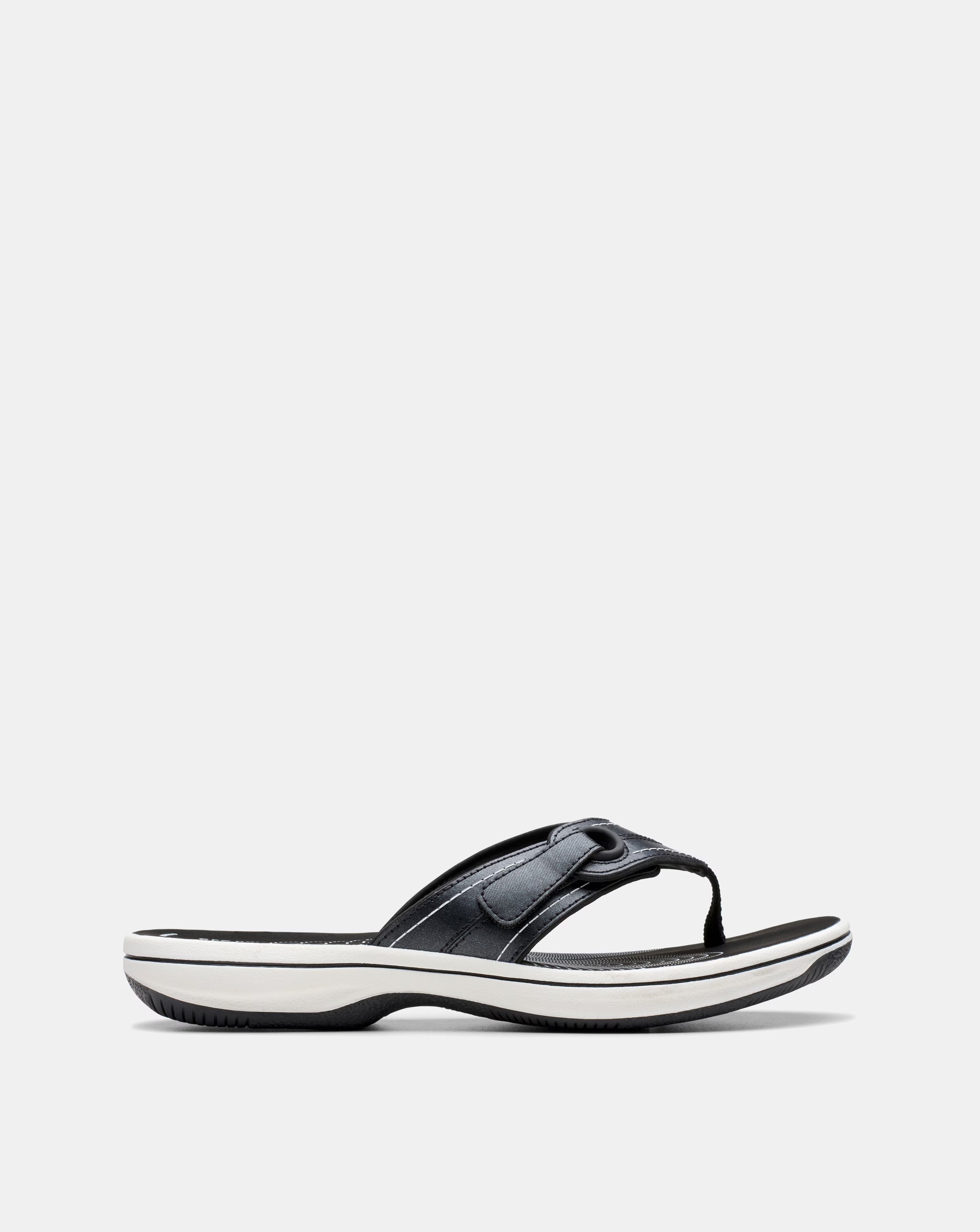 Clarks Black Brinkley Sea Flip Flop Sandal Standard Fit
