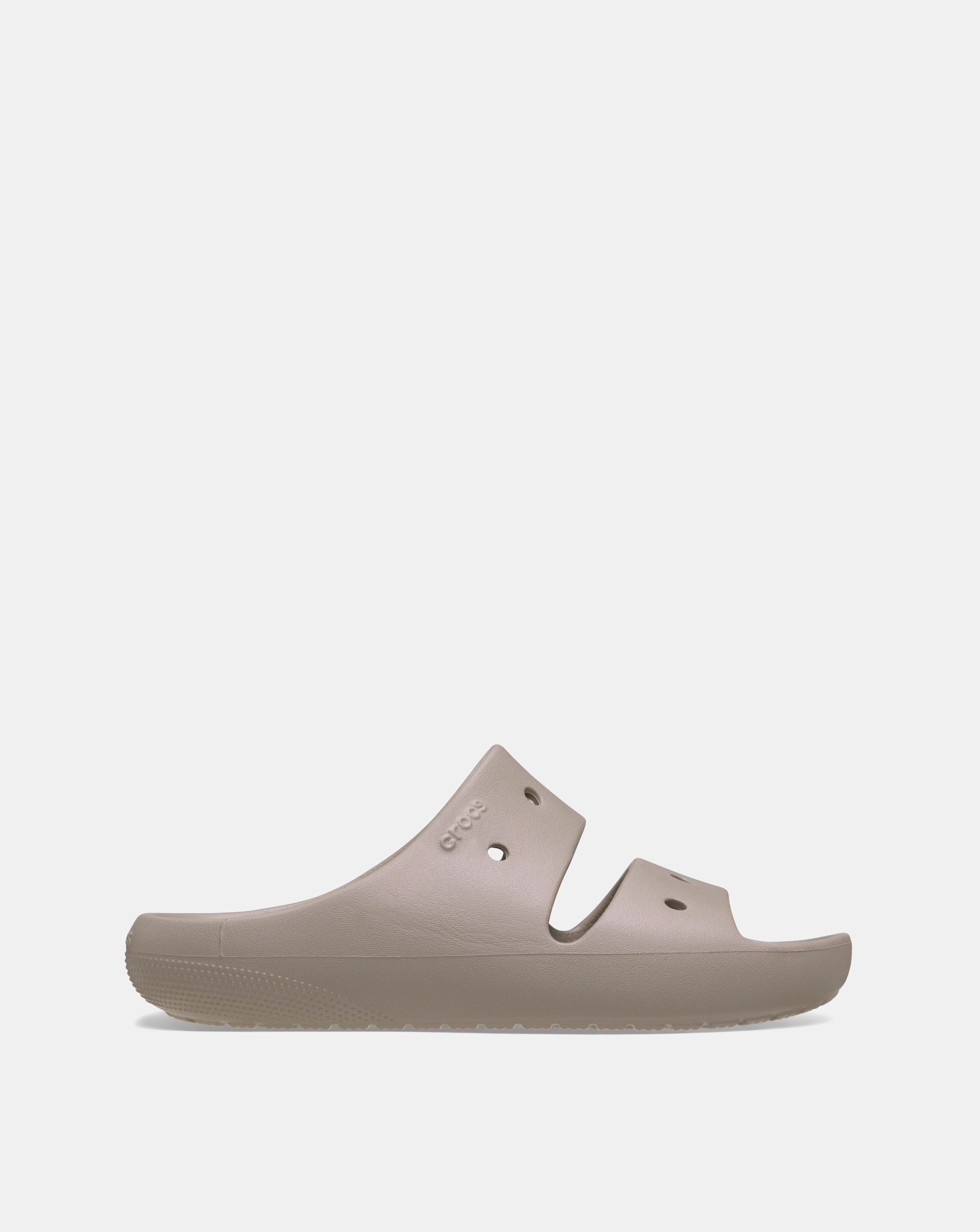 Crocs Taupe Classic Two Strap Slider Sandals- Standard Fit (D)