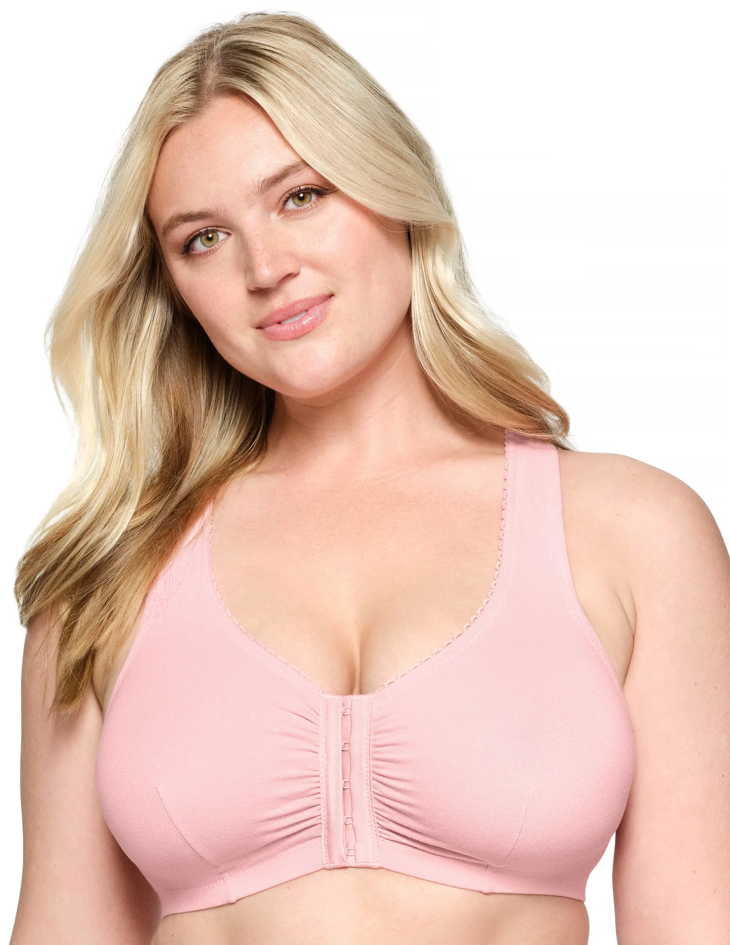 Glamorise Plus Size Front-Fastening Cotton T-Back 1908