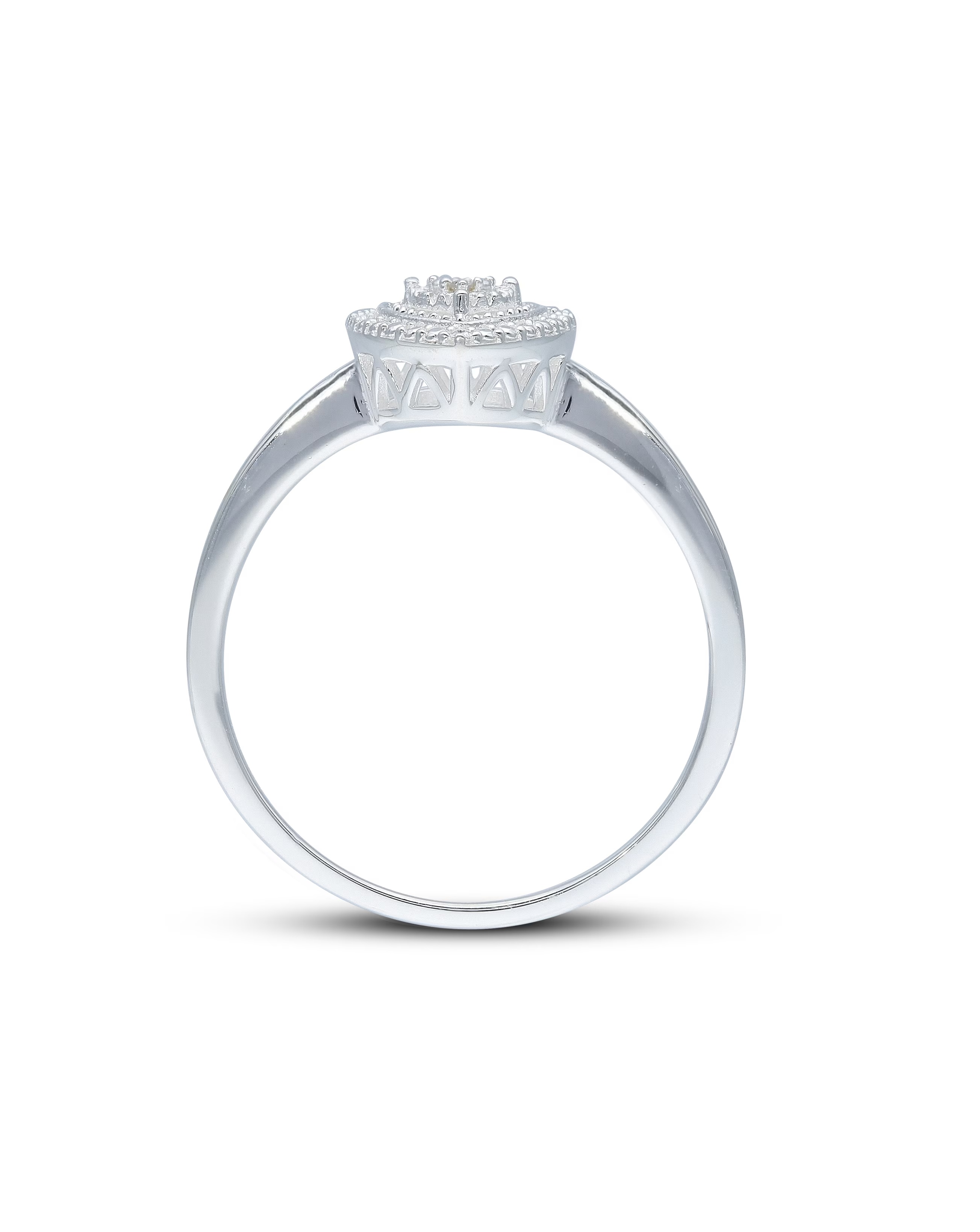 Sterling Silver Diamond Heart Ring