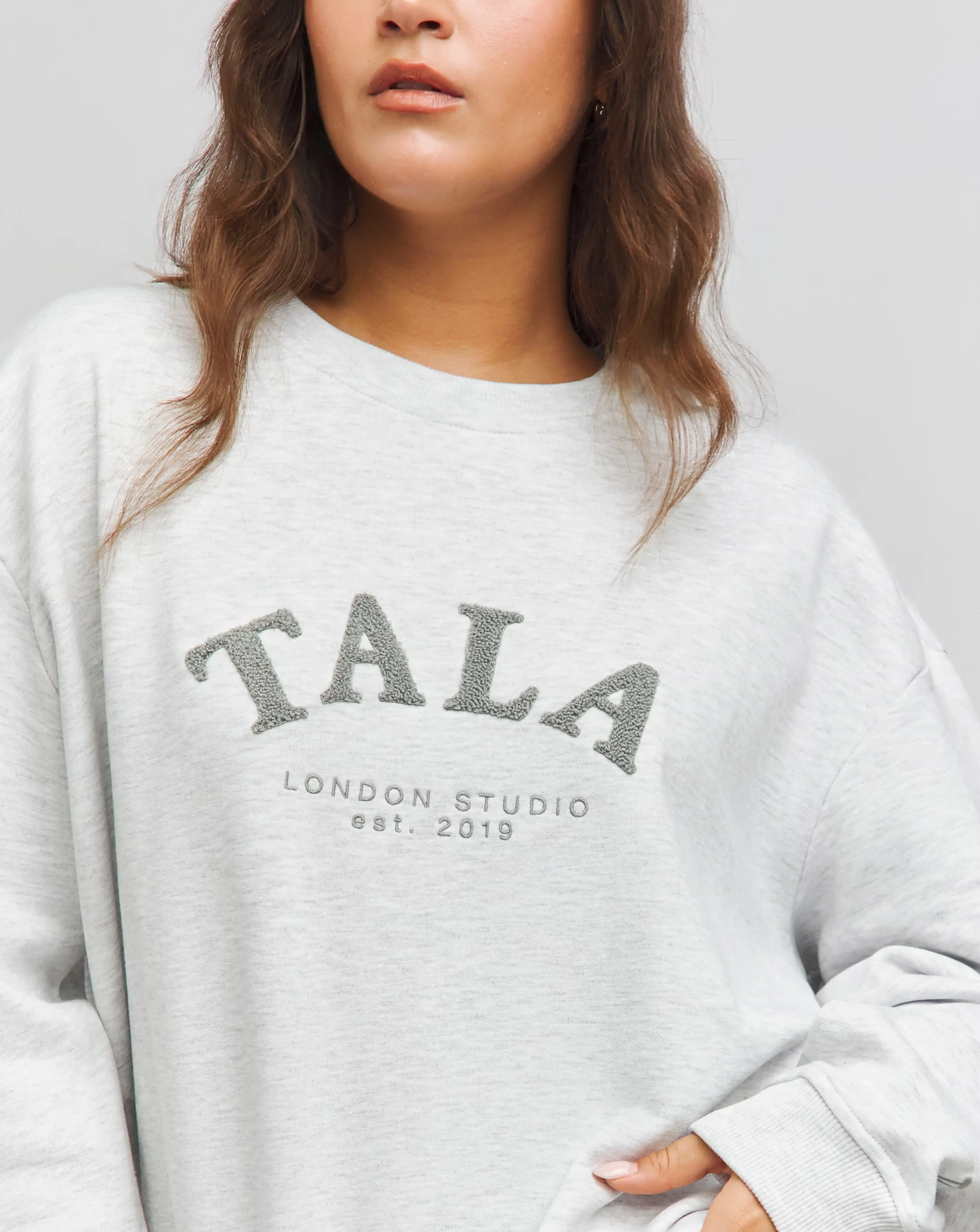 TALA Borg Logo Oversized Volley Crew Sweat
