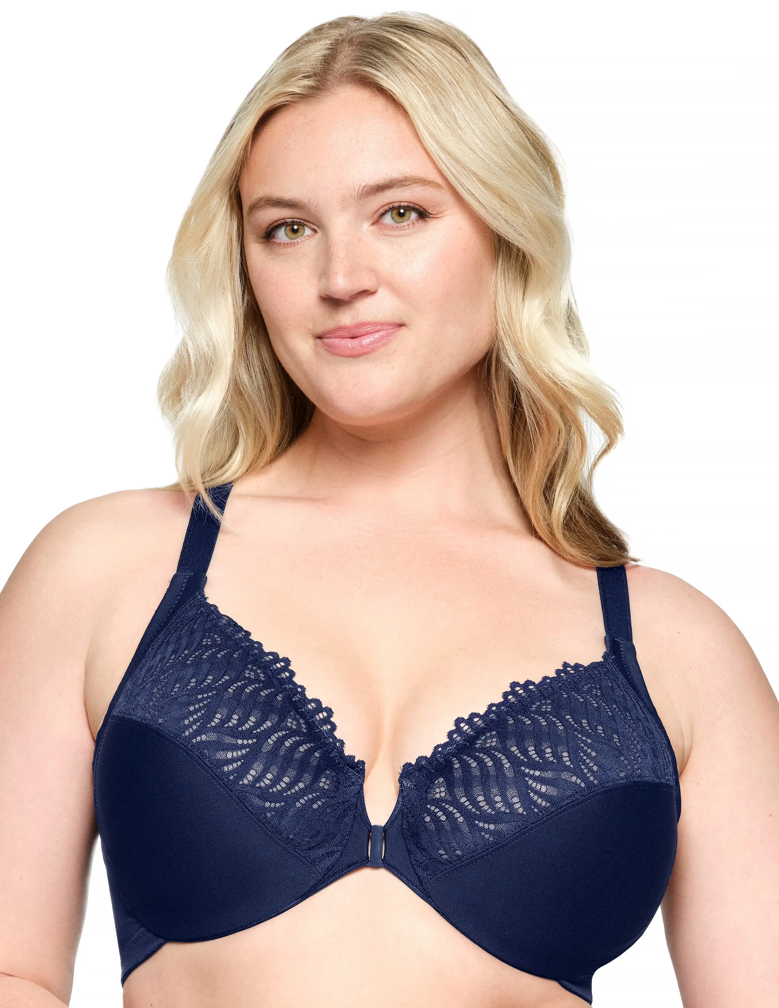 Glamorise Plus Size Front-Fastening T-Back WonderWire 1246