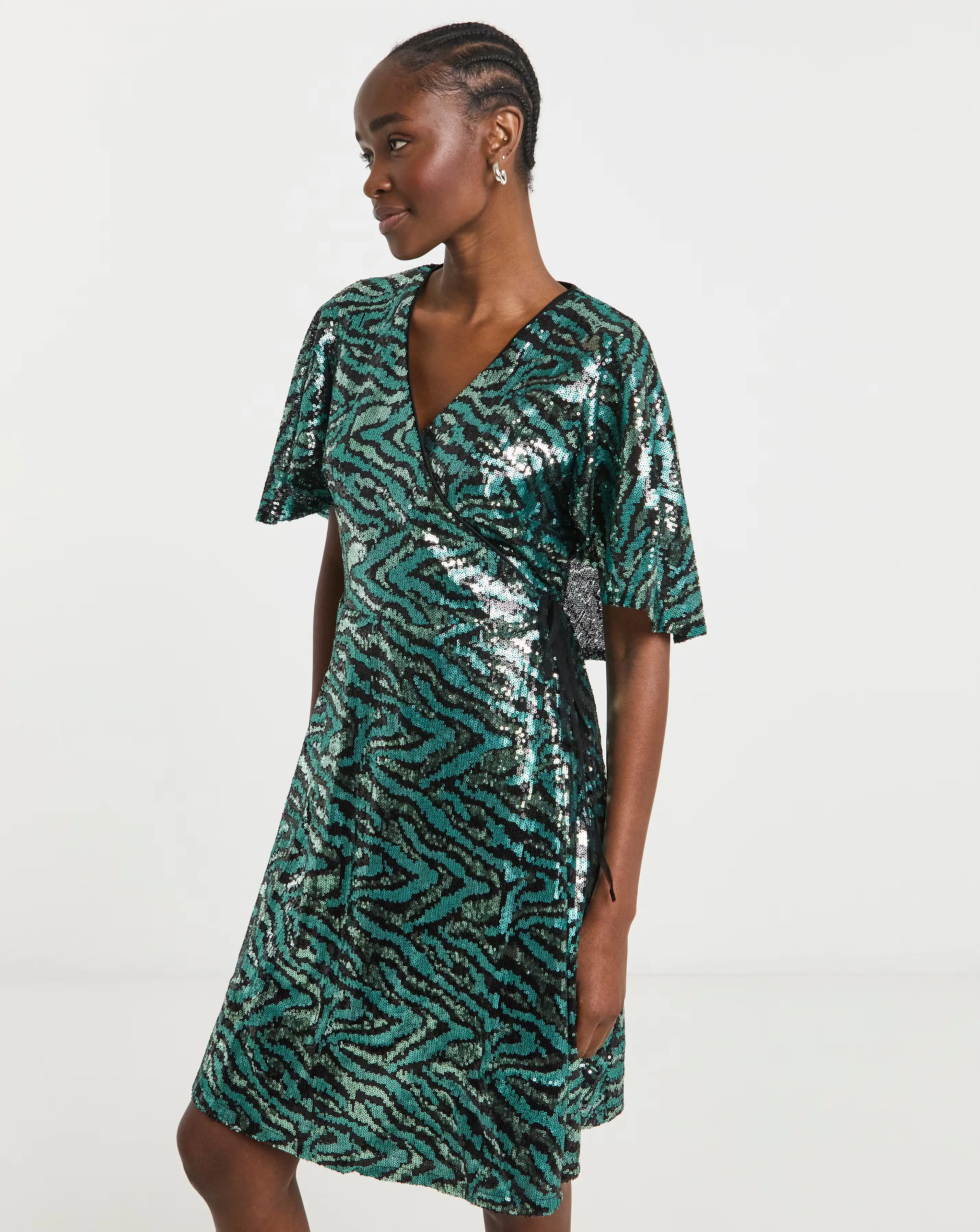 Lovedrobe Animal Sequin Cape Mini Dress