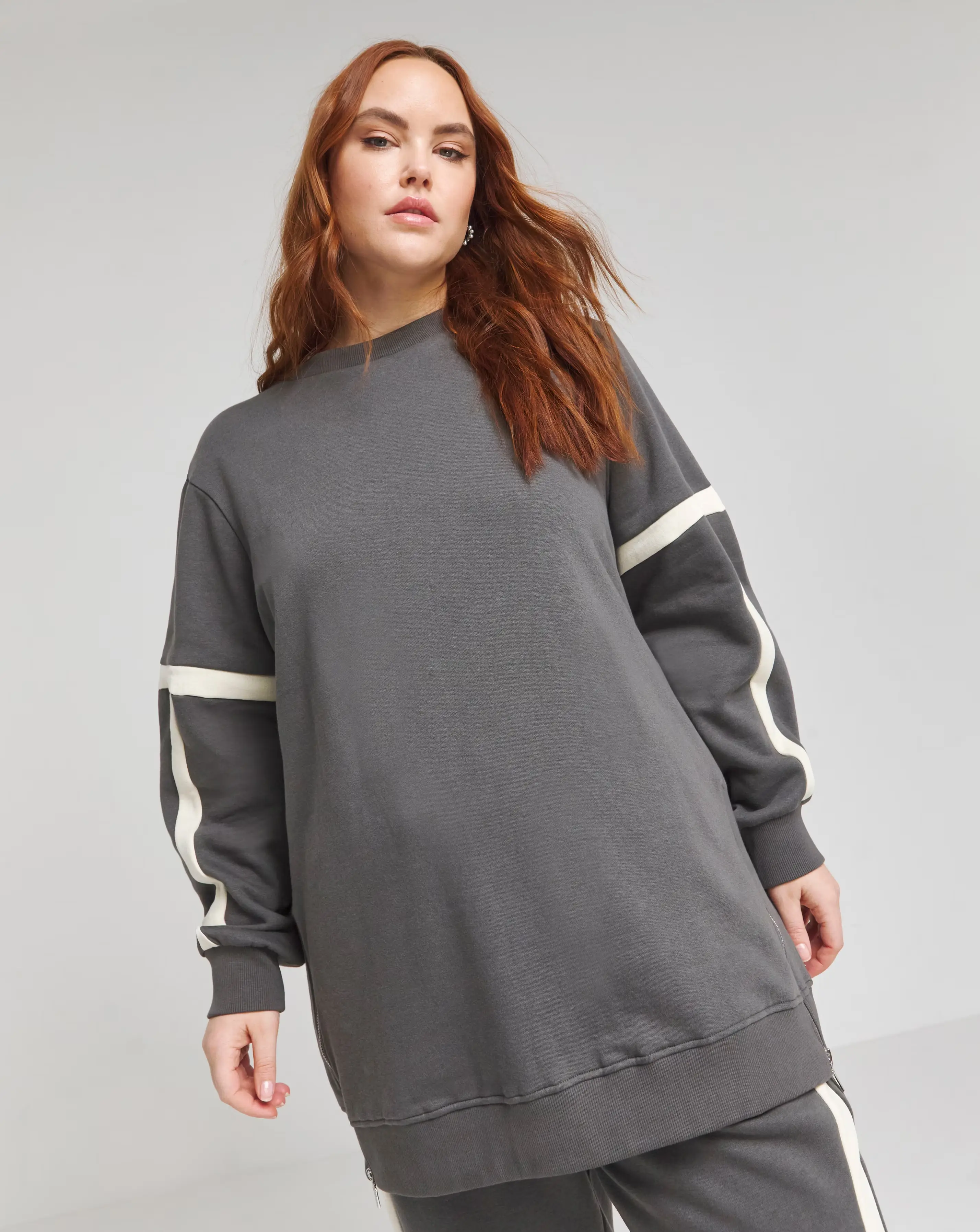 Charcoal Side Stripe Crew Neck Tunic 1 27516-charcoal-side-stripe-crew-neck-tunic-1.webp