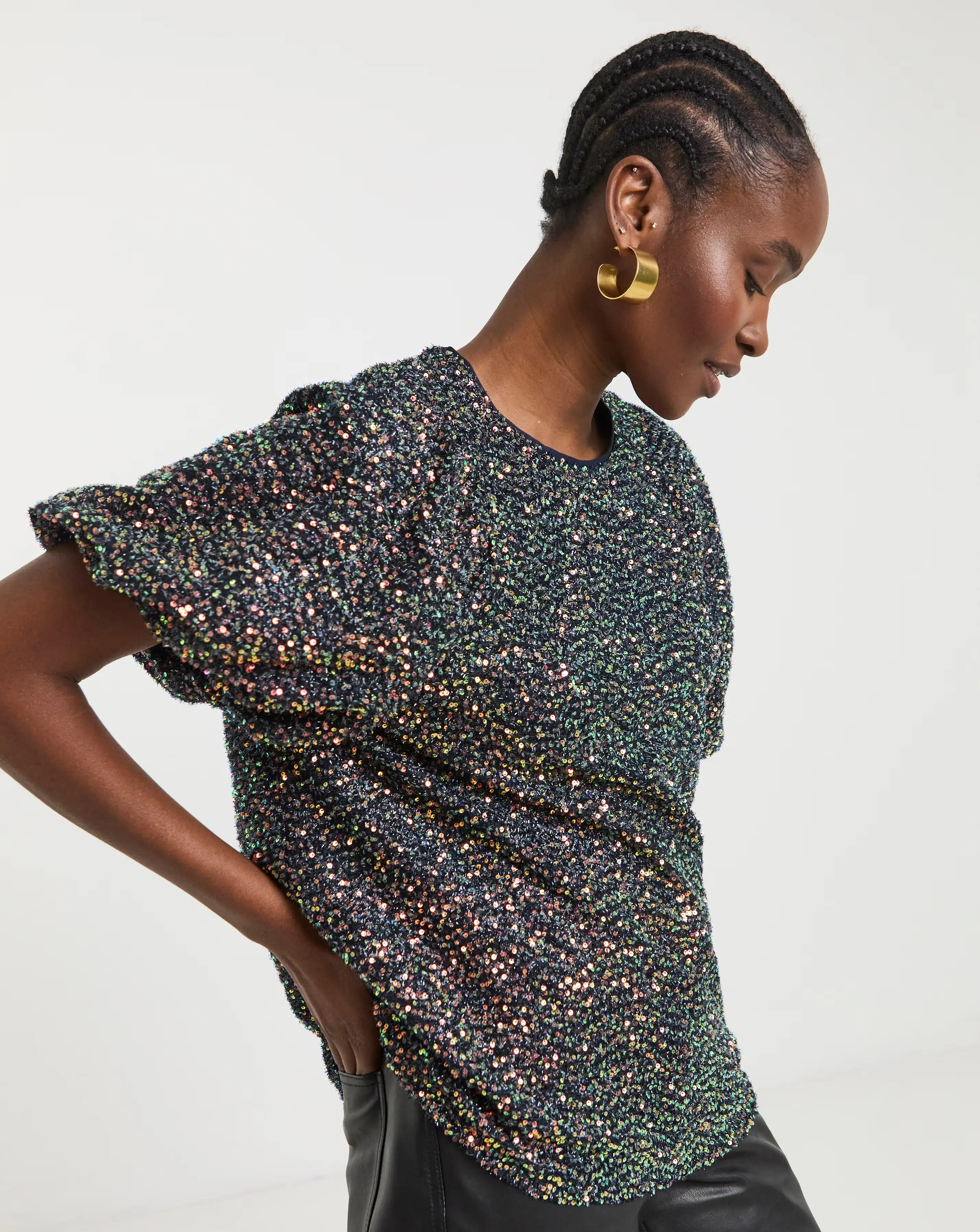 Joanna Hope Sequin Puff Sleeve top 1 30816-joanna-hope-sequin-puff-sleeve-top-1.webp