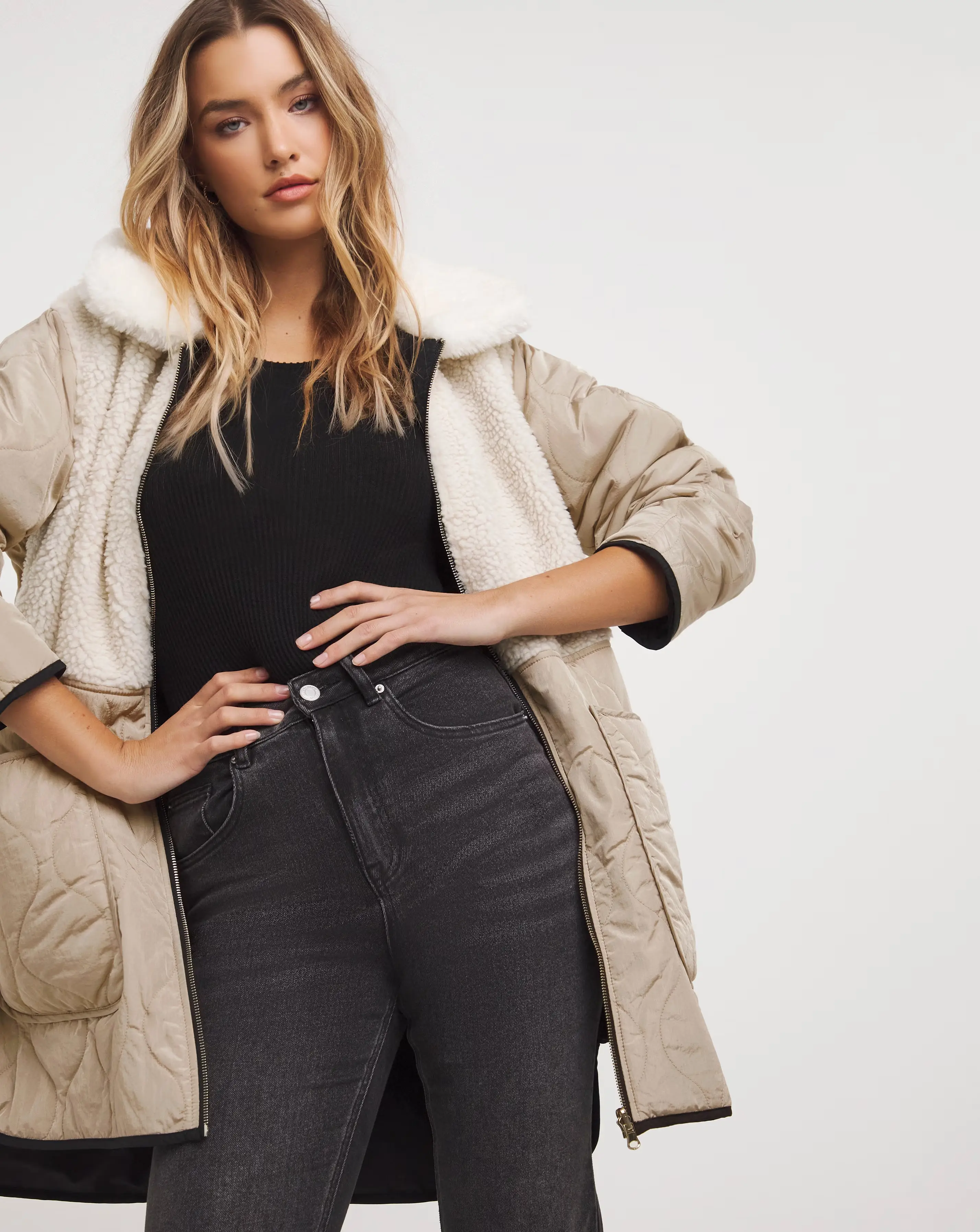 Neutral Reversible 2 in 1 Hybrid Coat
