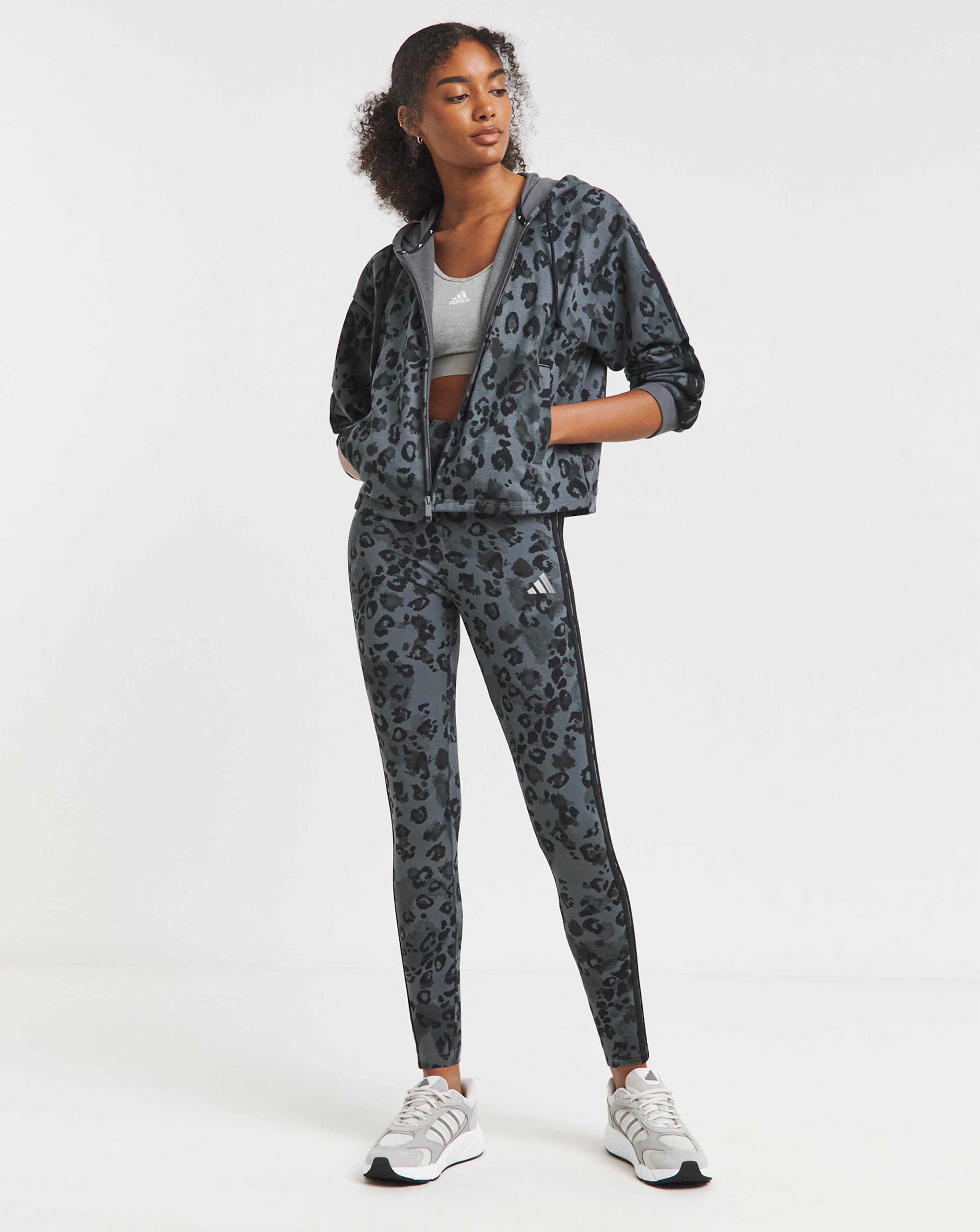 adidas All Over Print Leopard Full Zip Hoodie