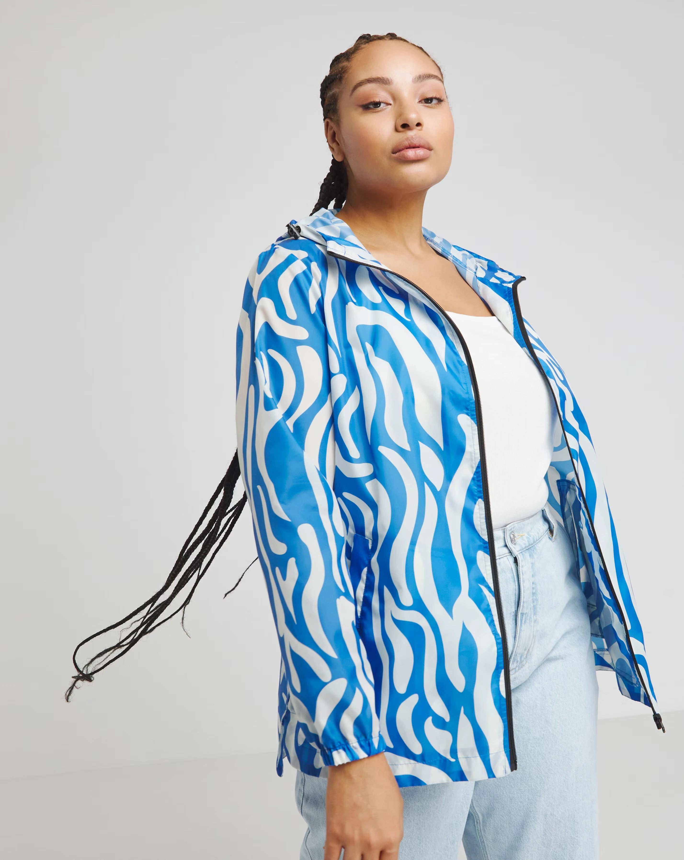 Simply Be Blue Animal Print Pac A Mac