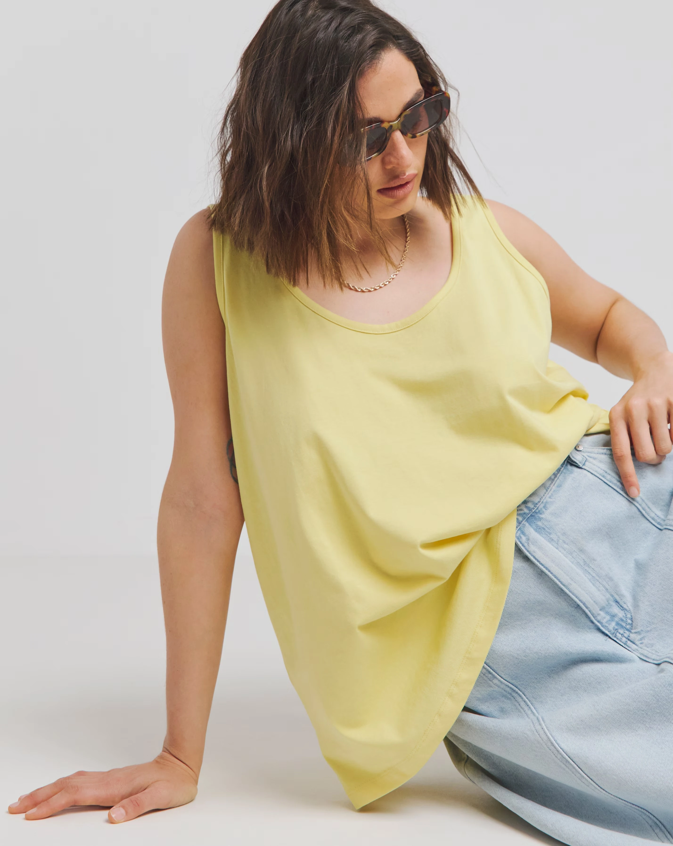 Yellow Longline Slouchy Vest