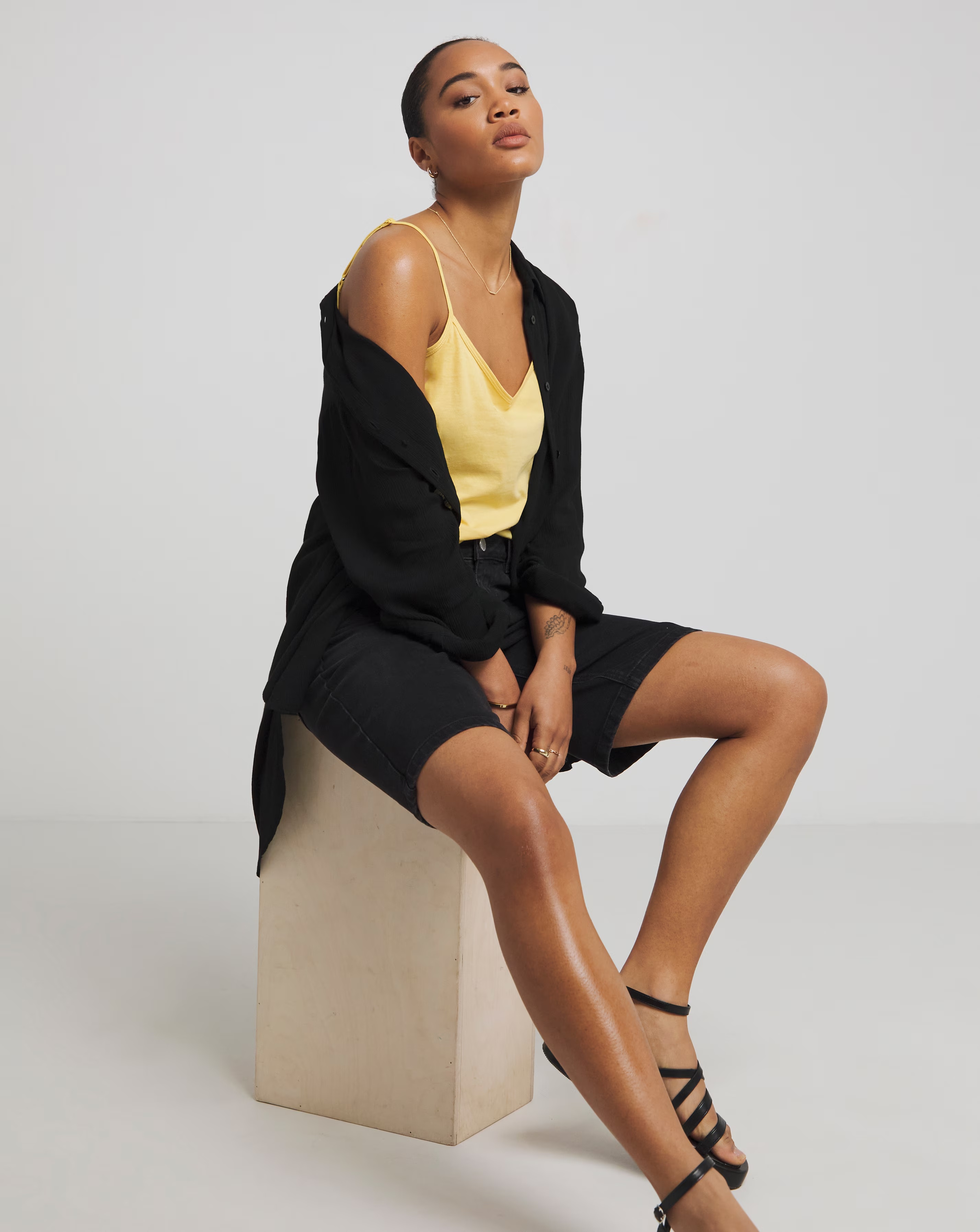 Yellow Cami V Neck Vest