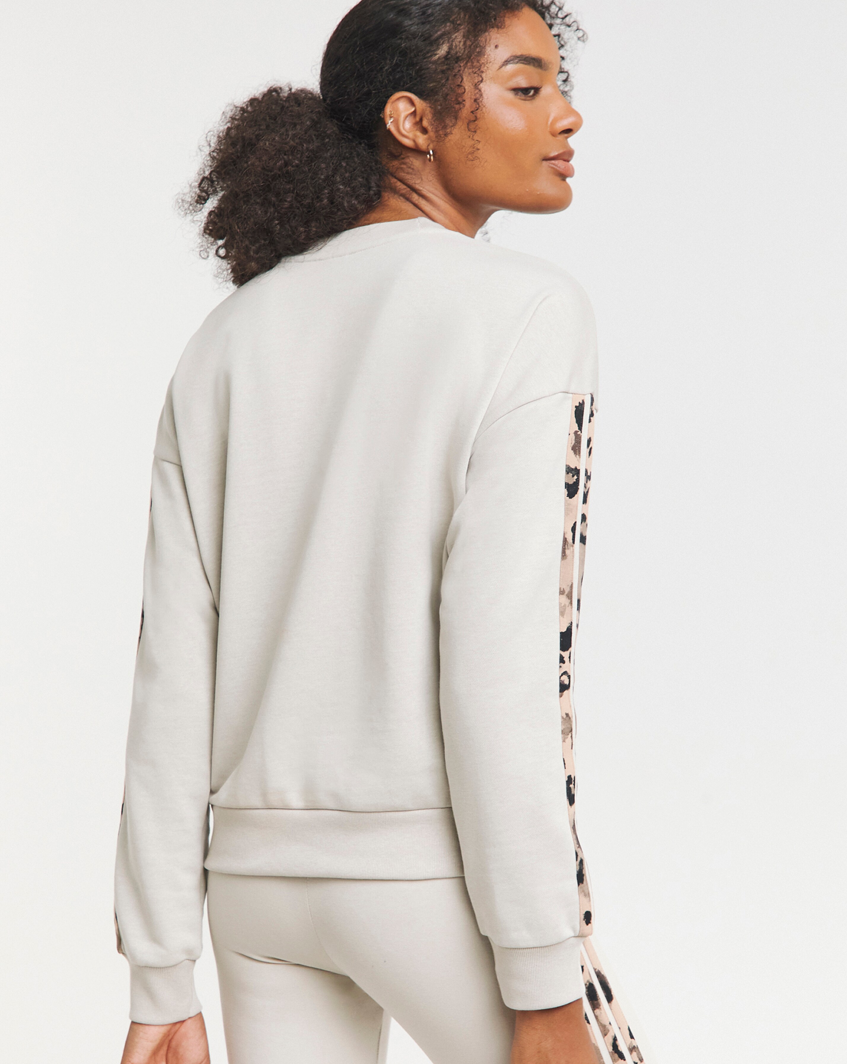 adidas Leopard Print 3 Stripe Sweatshirt