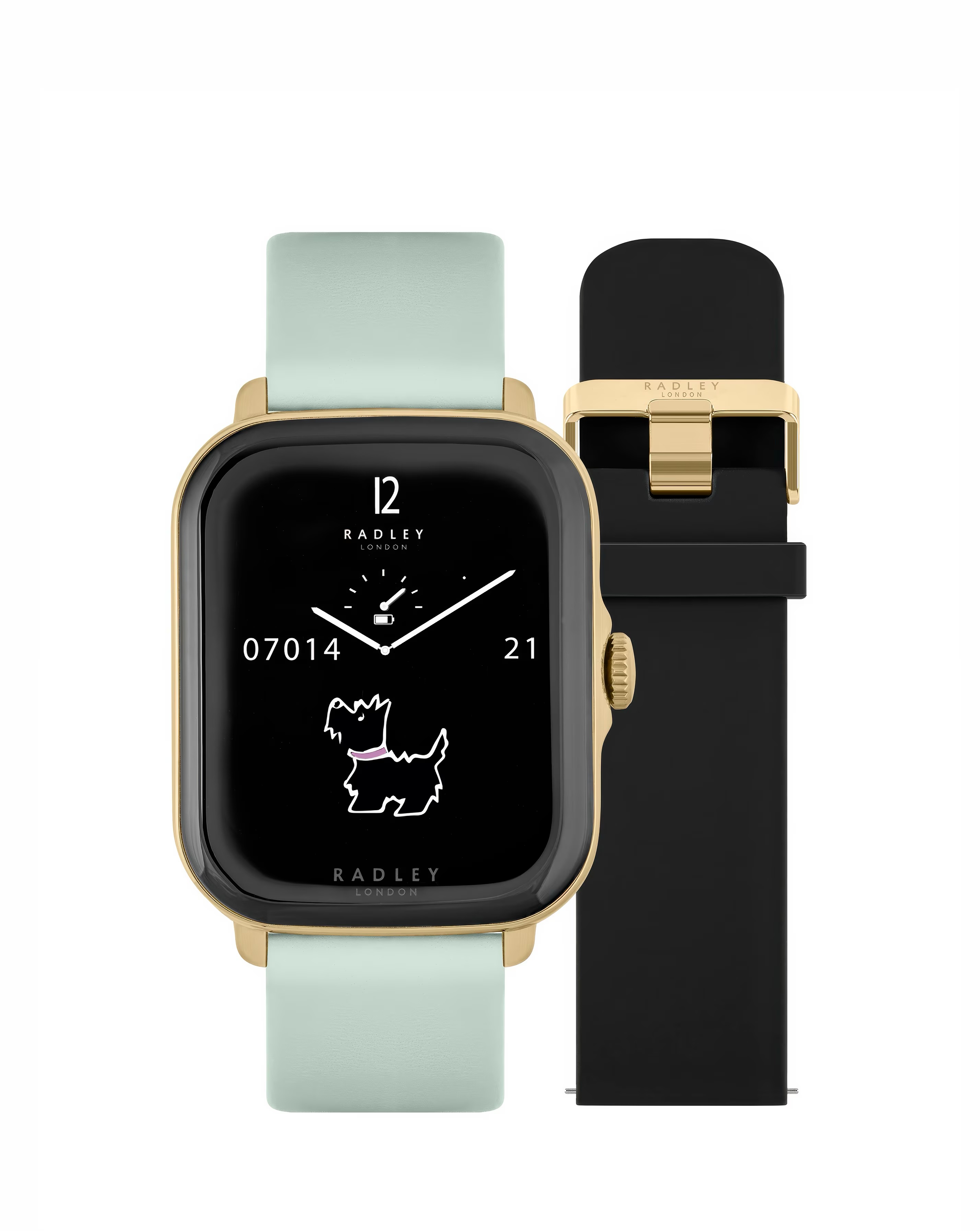 Radley Series 20 Dual Strap Smart Watch - Black Silicone/Eucalyptus Leather