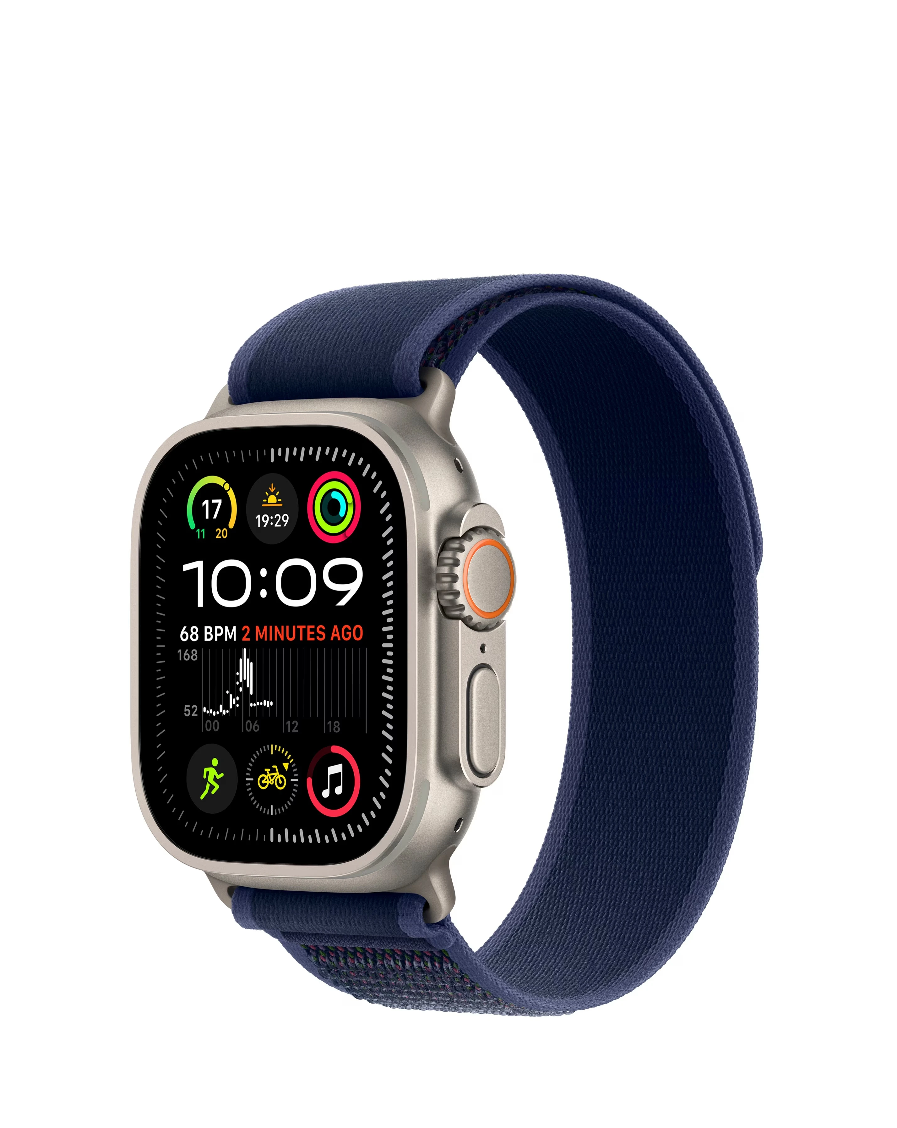 Apple Watch Ultra 2 GPS/Cellular 49mm Natural Titanium Case, Blue Trail Loop S/M 1 34863-apple-watch-ultra-2-gps-cellular-49mm-natural-titanium-case-blue-trail-loop-s-m-1.webp