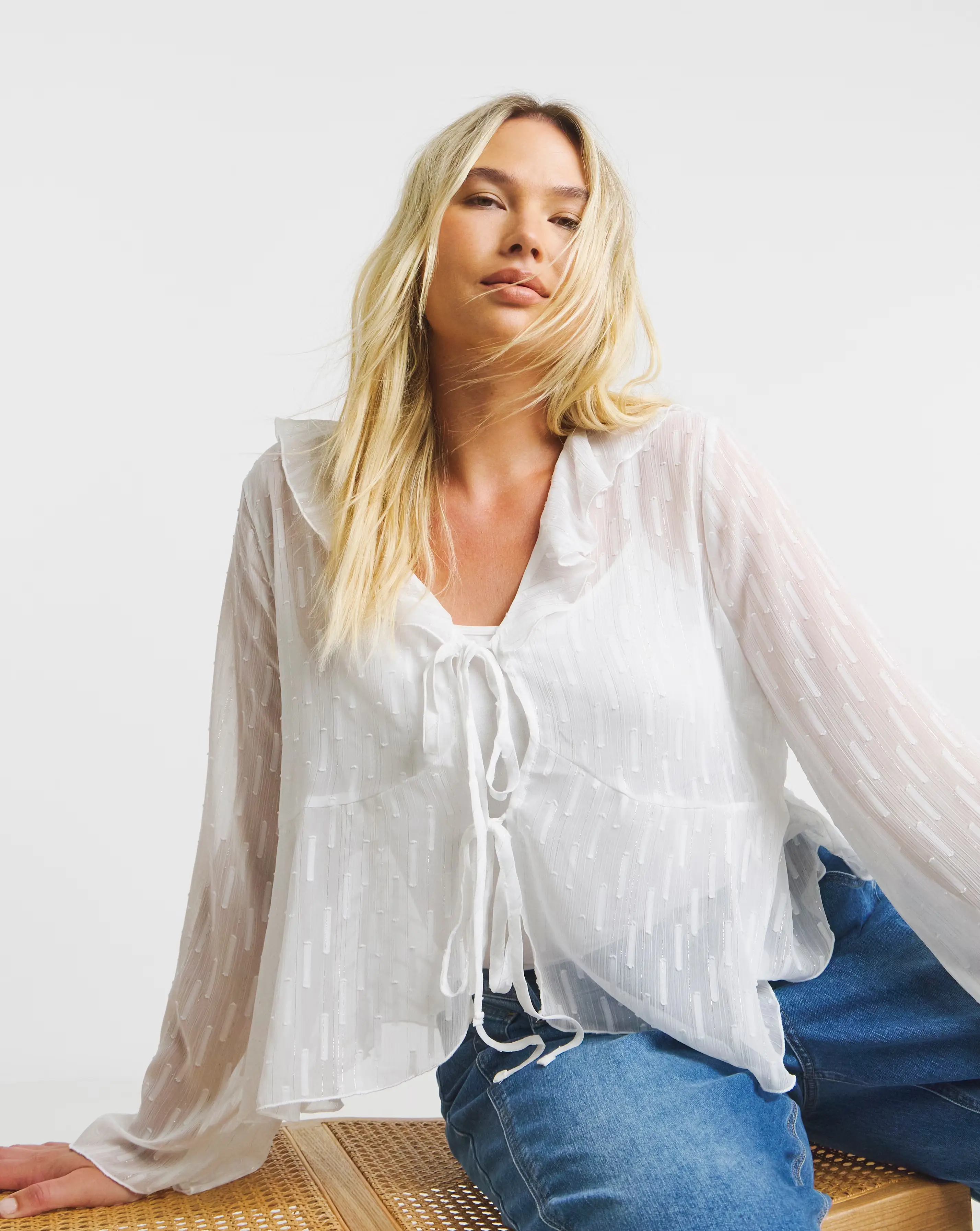 Flute Sleeve Ruffle Sheer Blouse 1 35270-flute-sleeve-ruffle-sheer-blouse-1.webp