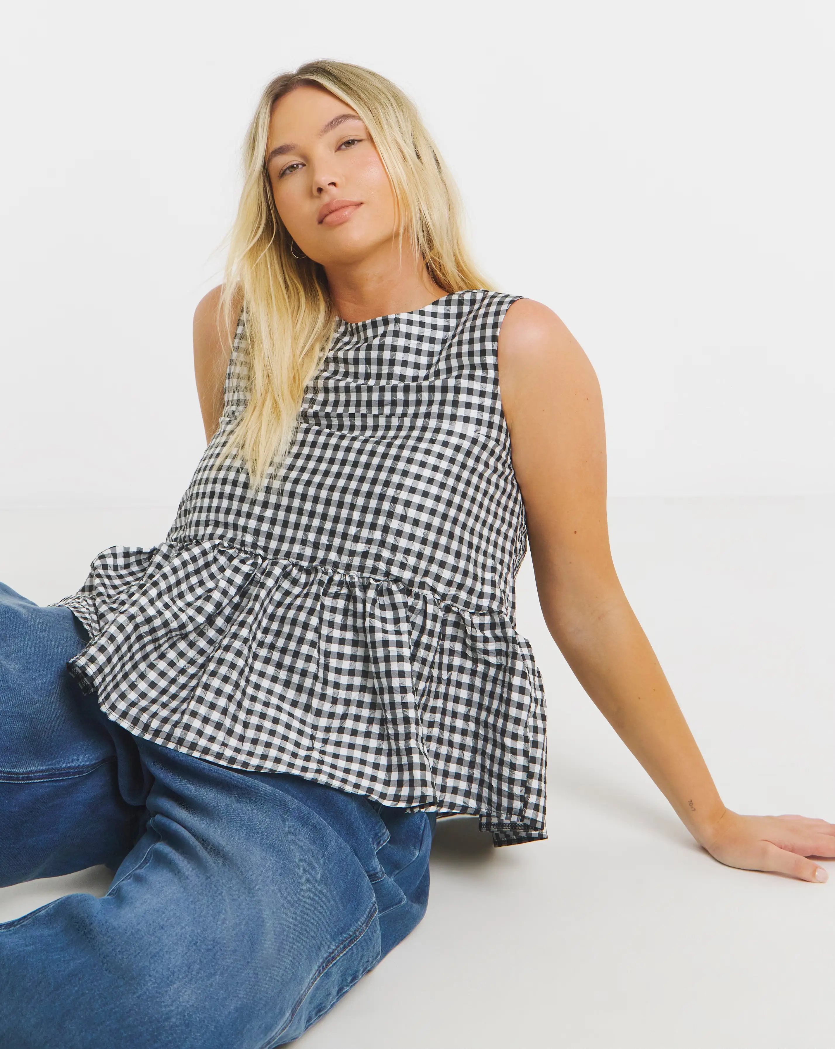 Gingham Check Vest