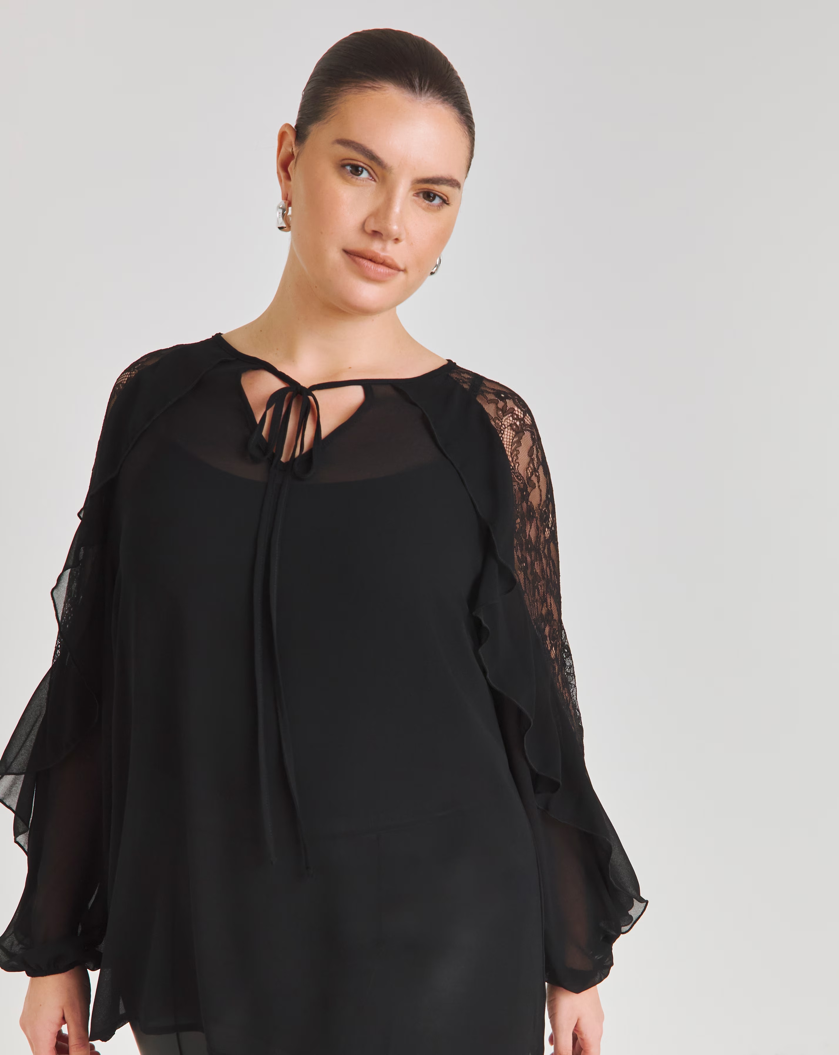 Black Lace Mix Ruffle Blouse 1 36904-black-lace-mix-ruffle-blouse-1.jpg
