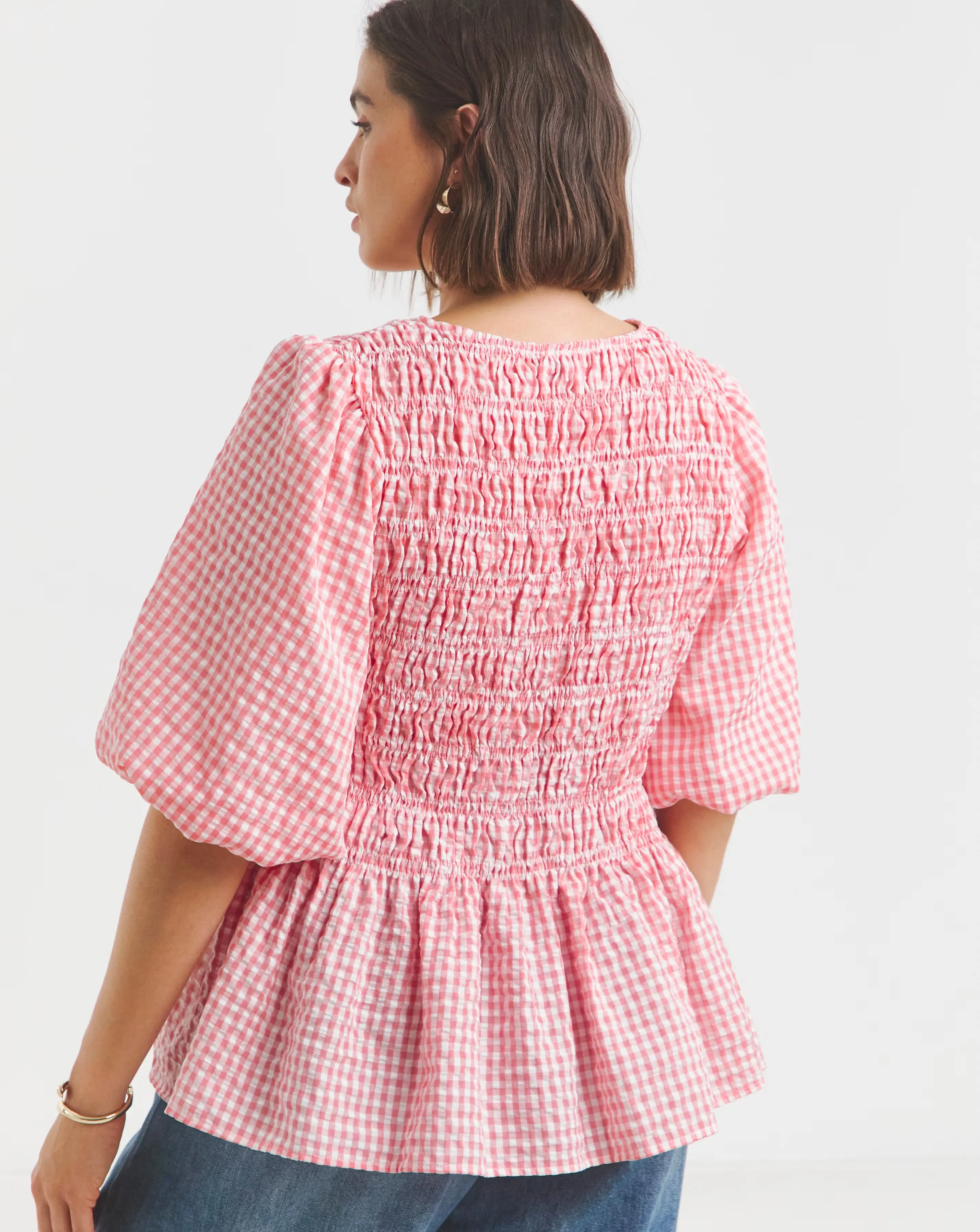 37060-simply-be-pink-gingham-seersucker-shirred-blouse-1.webp