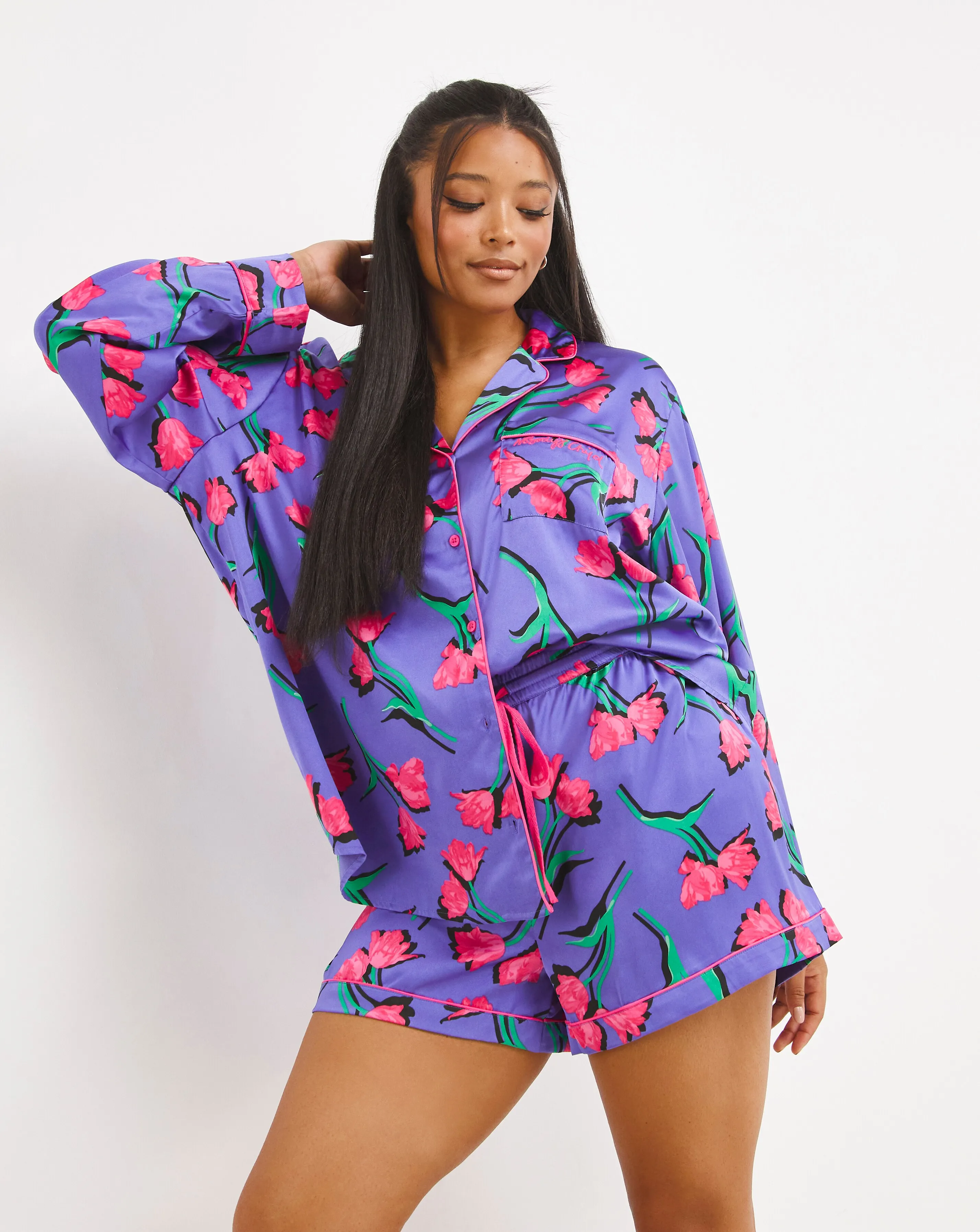 3714-nobodys-child-satin-revere-long-sleeve-shortie-pj-set-1.webp