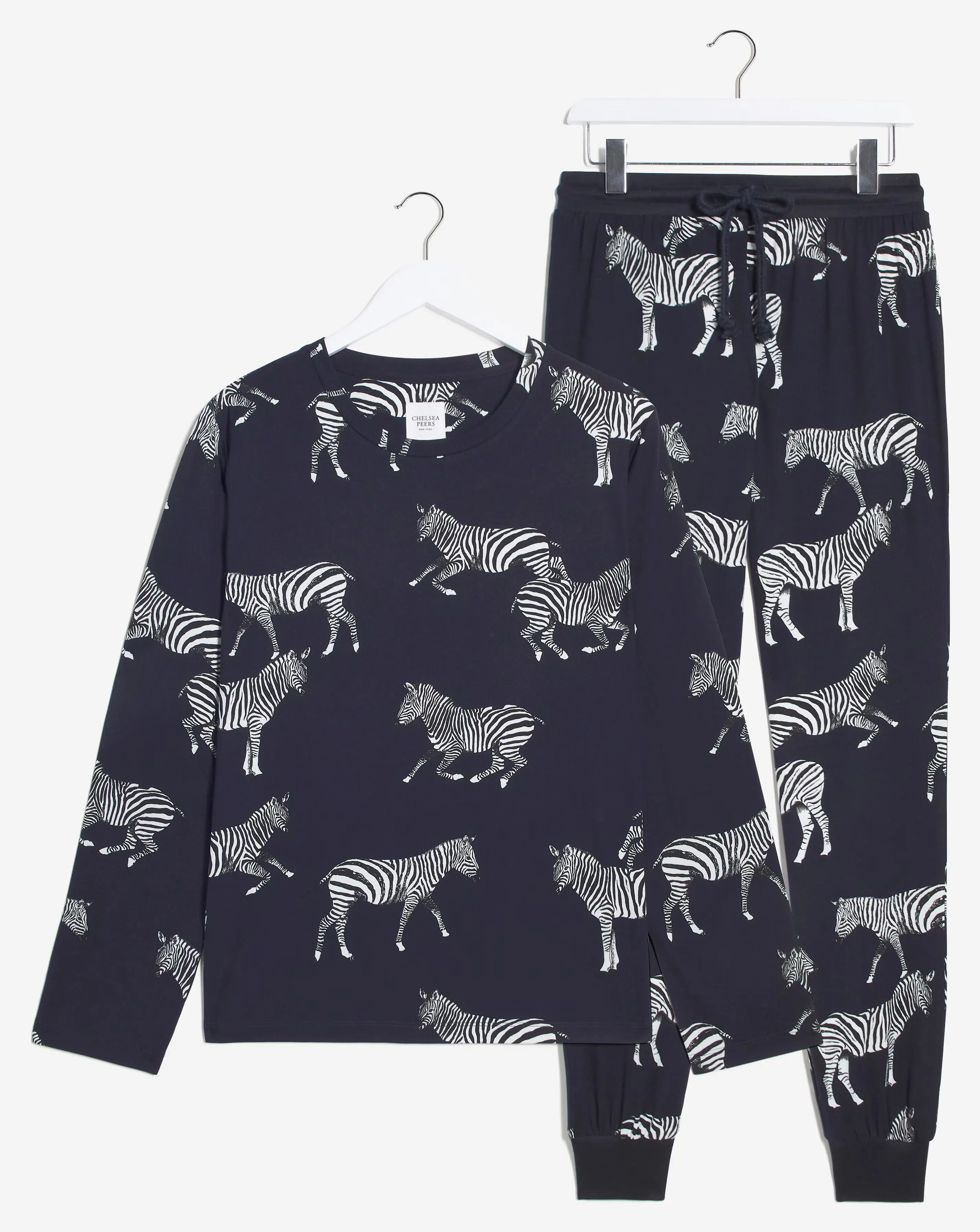 Chelsea Peers Jersey Zebra Print Crew Pyjama Set