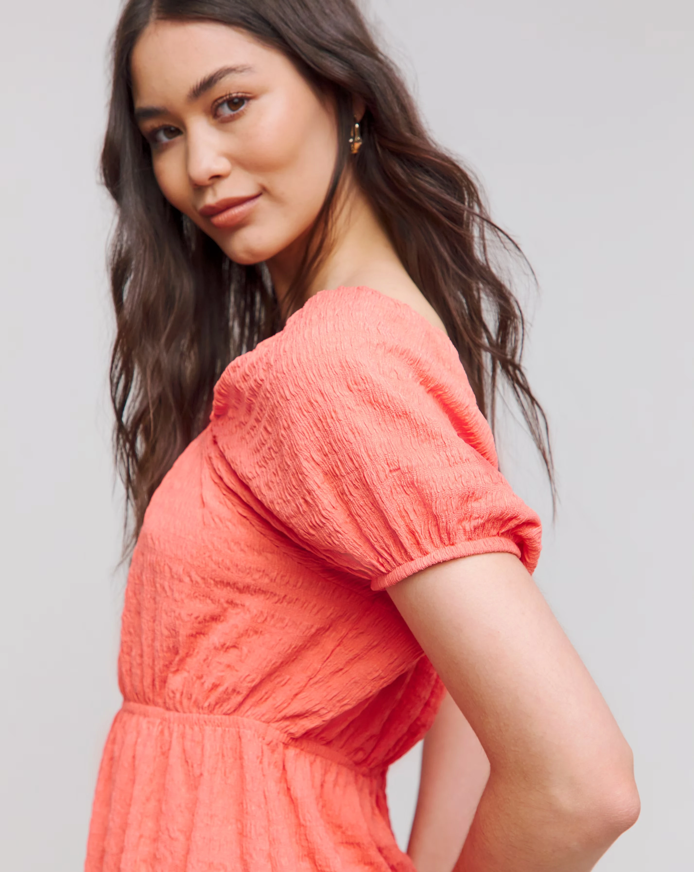 Coral Short Sleeve Textured Top 1 39057-coral-short-sleeve-textured-top-1.webp