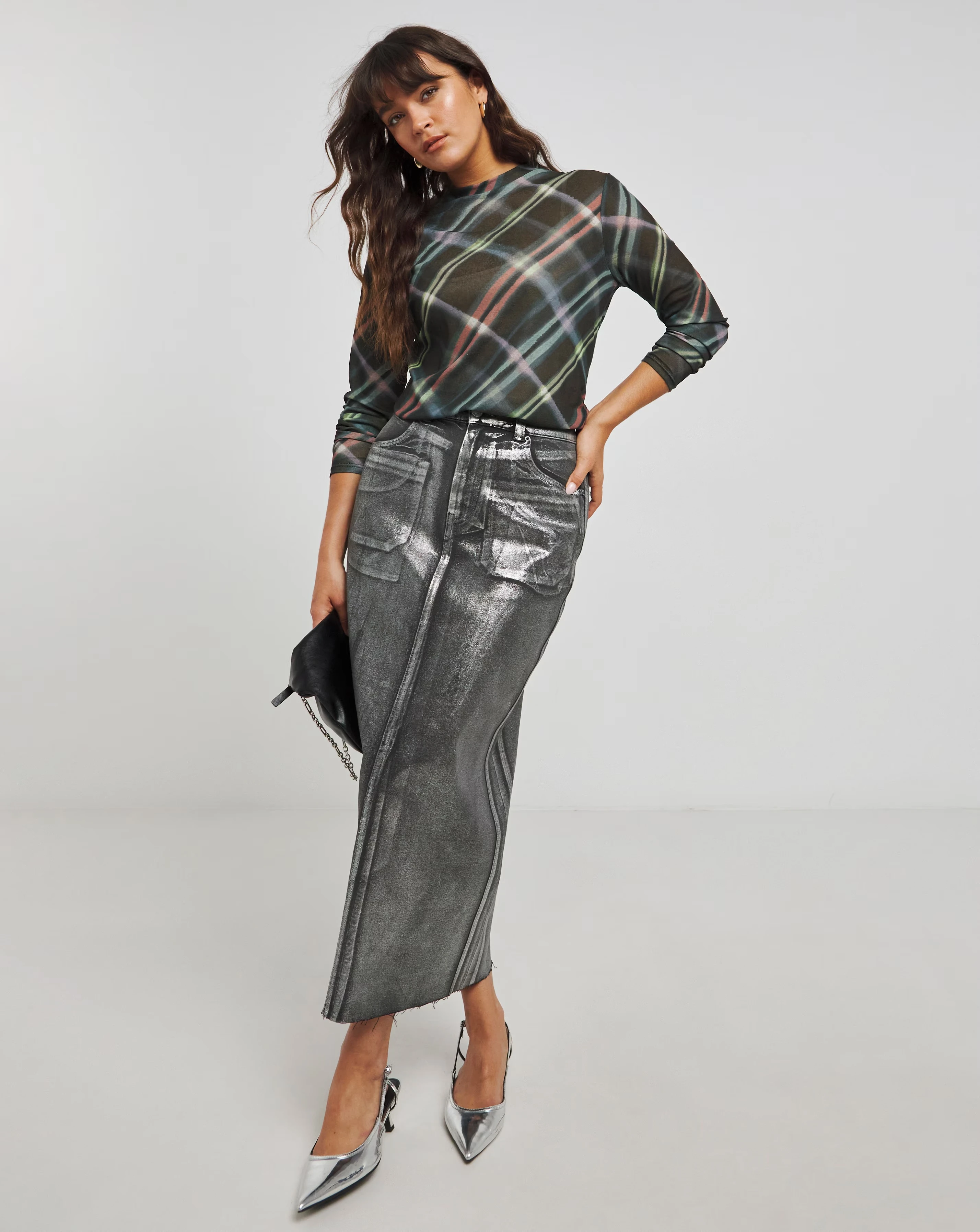 Black Check Print Dry Handle Mesh Top 1 41096-black-check-print-dry-handle-mesh-top-1.webp