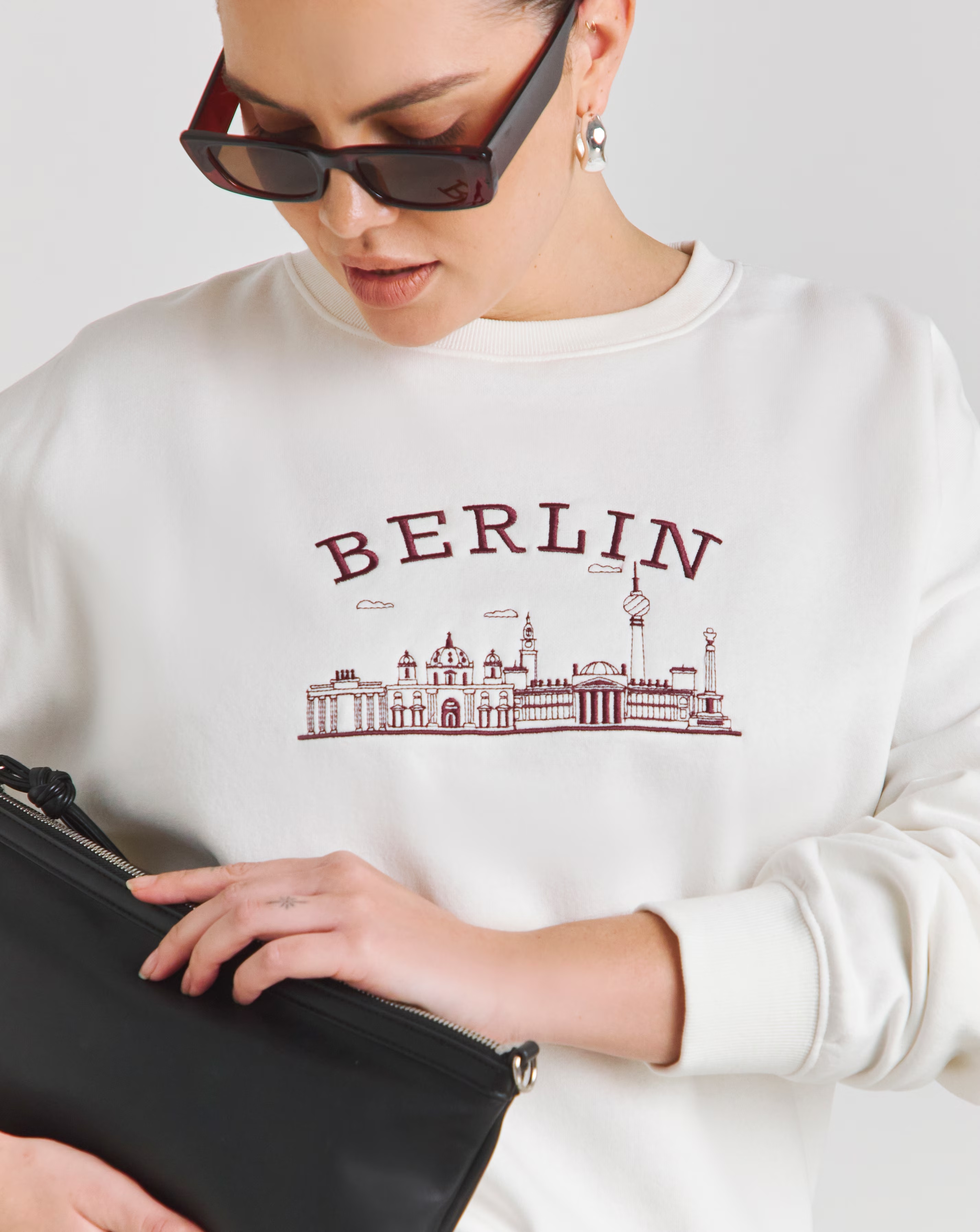 Ecru Berlin Embroidered Sweatshirt