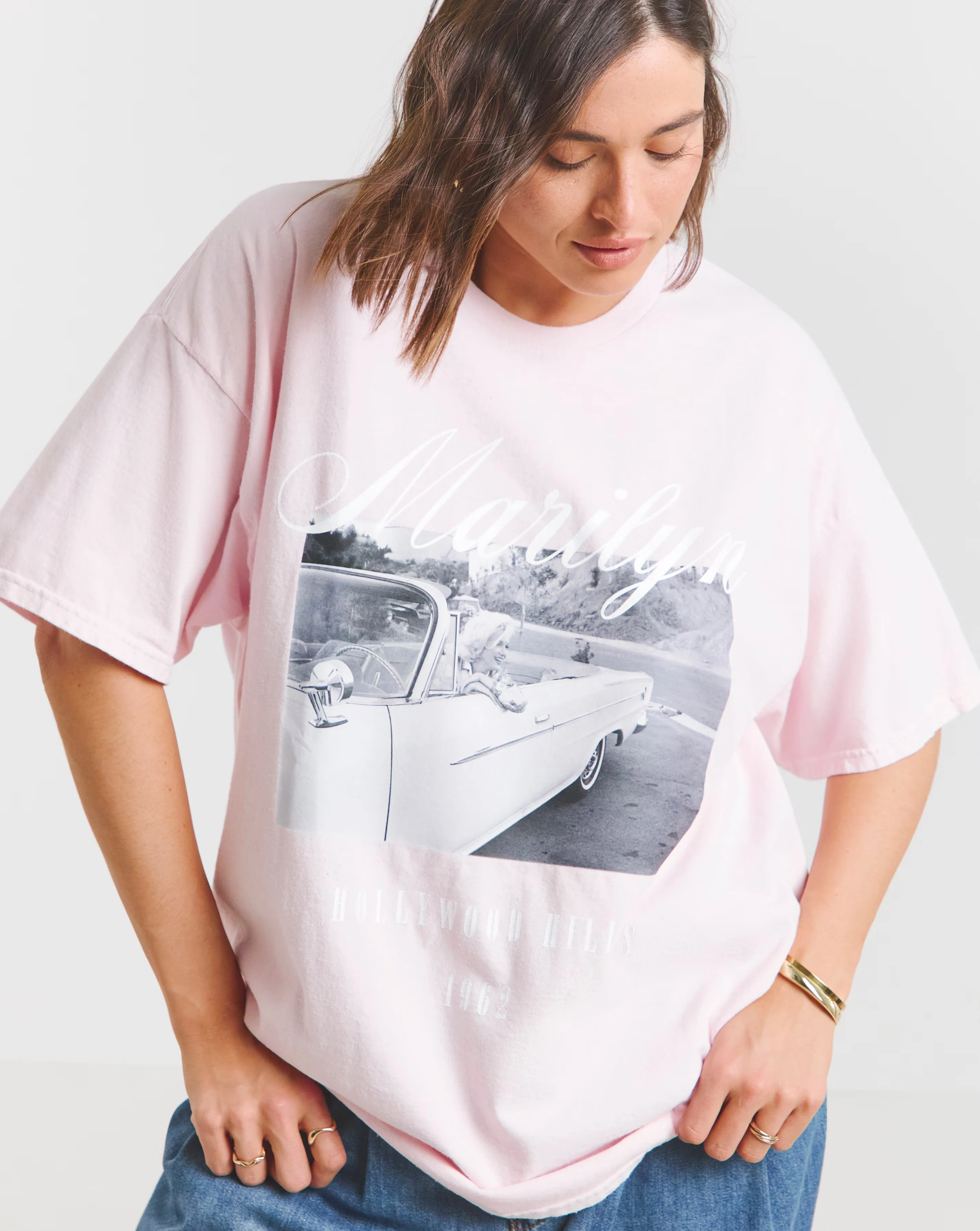 Simply Be Baby Pink Marilyn Monroe License T-Shirt