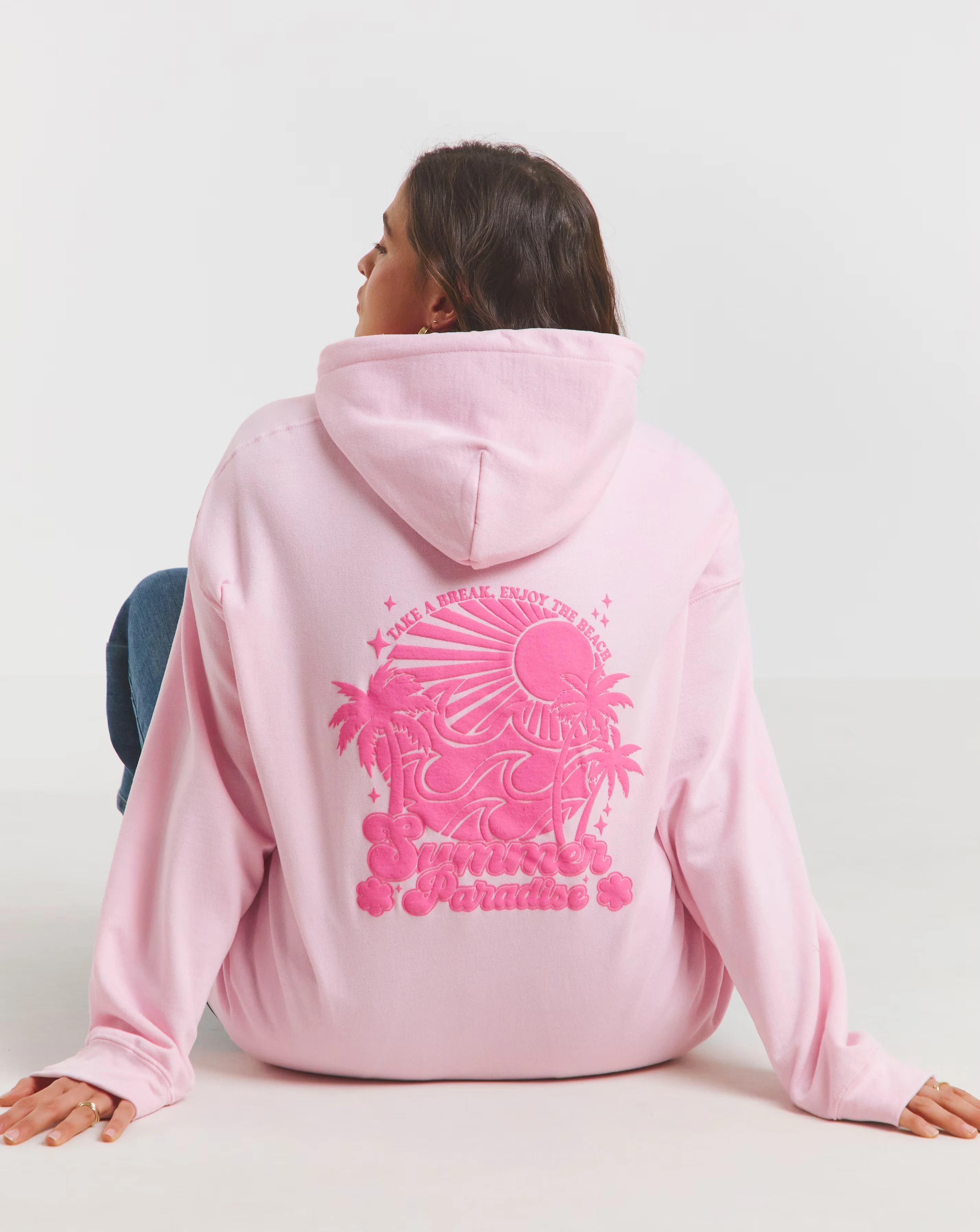 Simply Be Baby Pink Puff Print Back Summer Paradise Hoodie 1 42633-simply-be-baby-pink-puff-print-back-summer-paradise-hoodie-1.webp