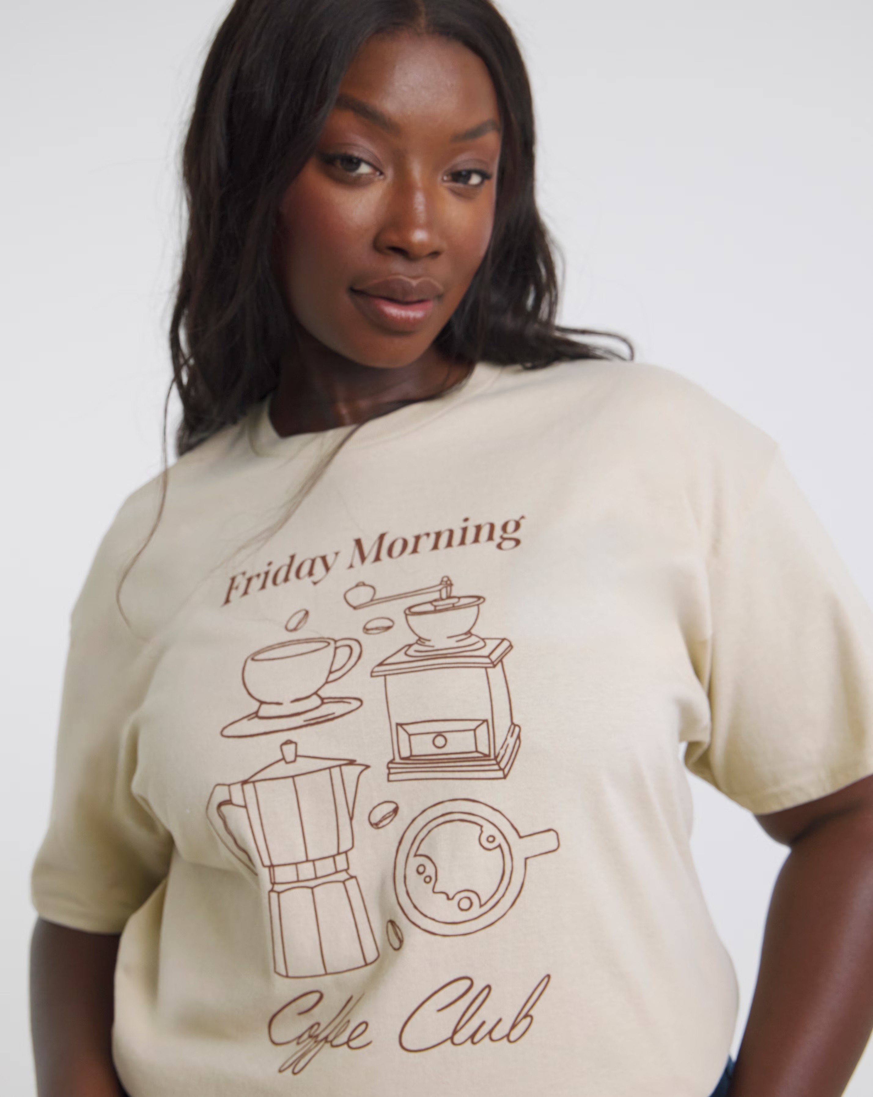 Ecru Coffee Club Graphic T-Shirt