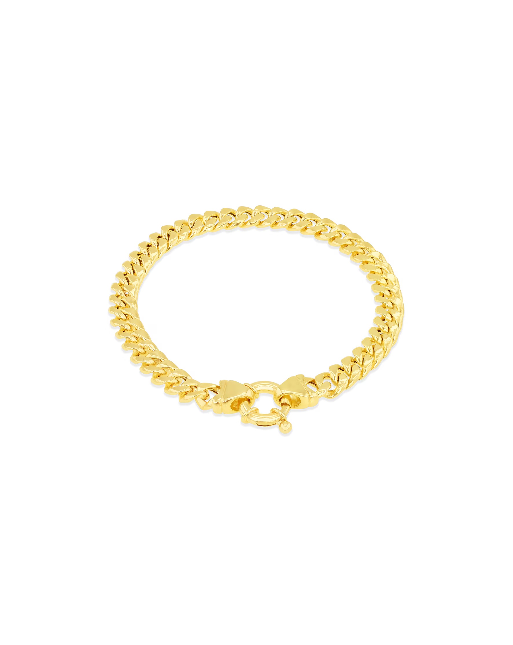 9ct Yellow Gold Cuban Link Chain Bracelet