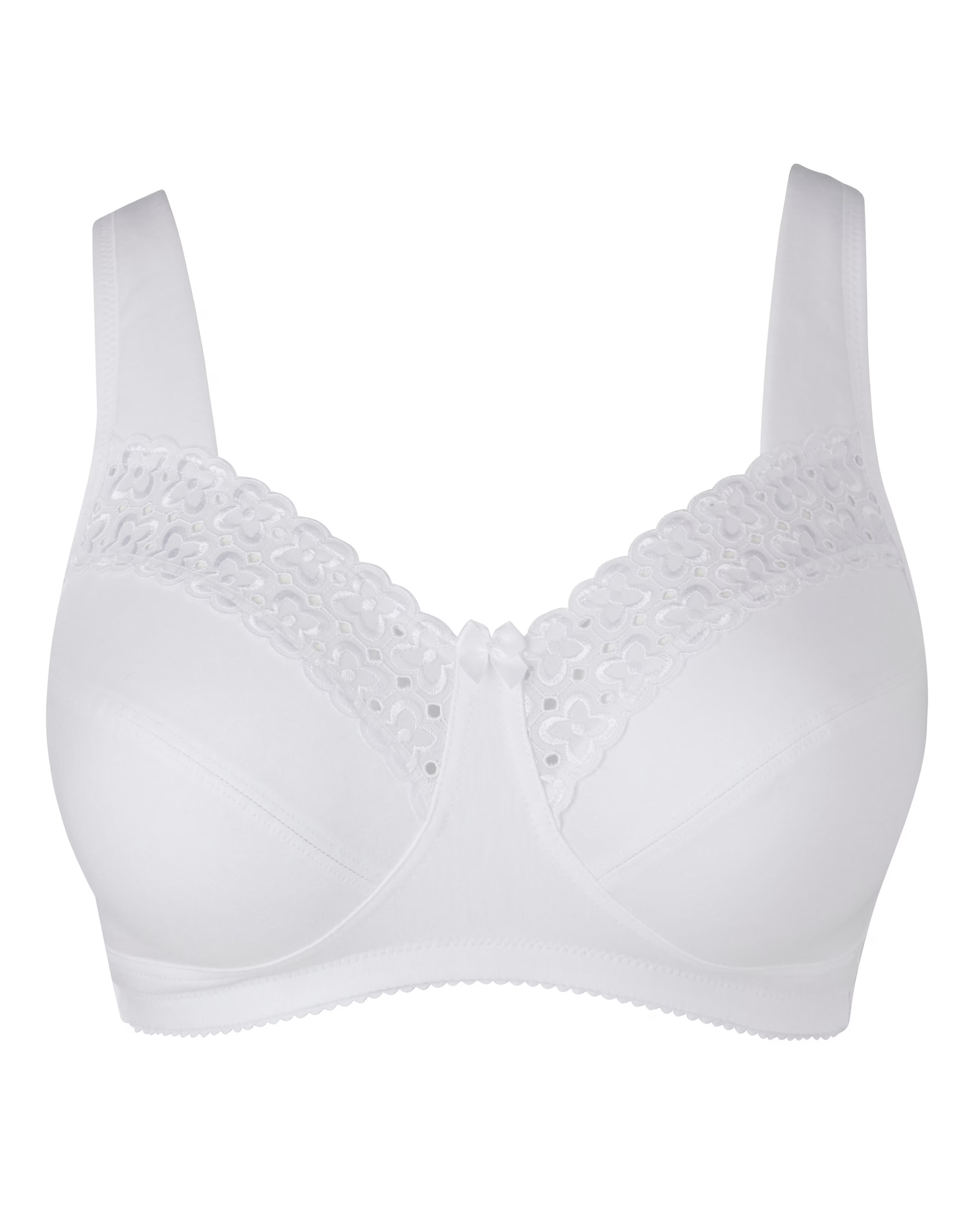 Miss Mary of Sweden Broderie Anglaise Cotton Non Wired Bra White