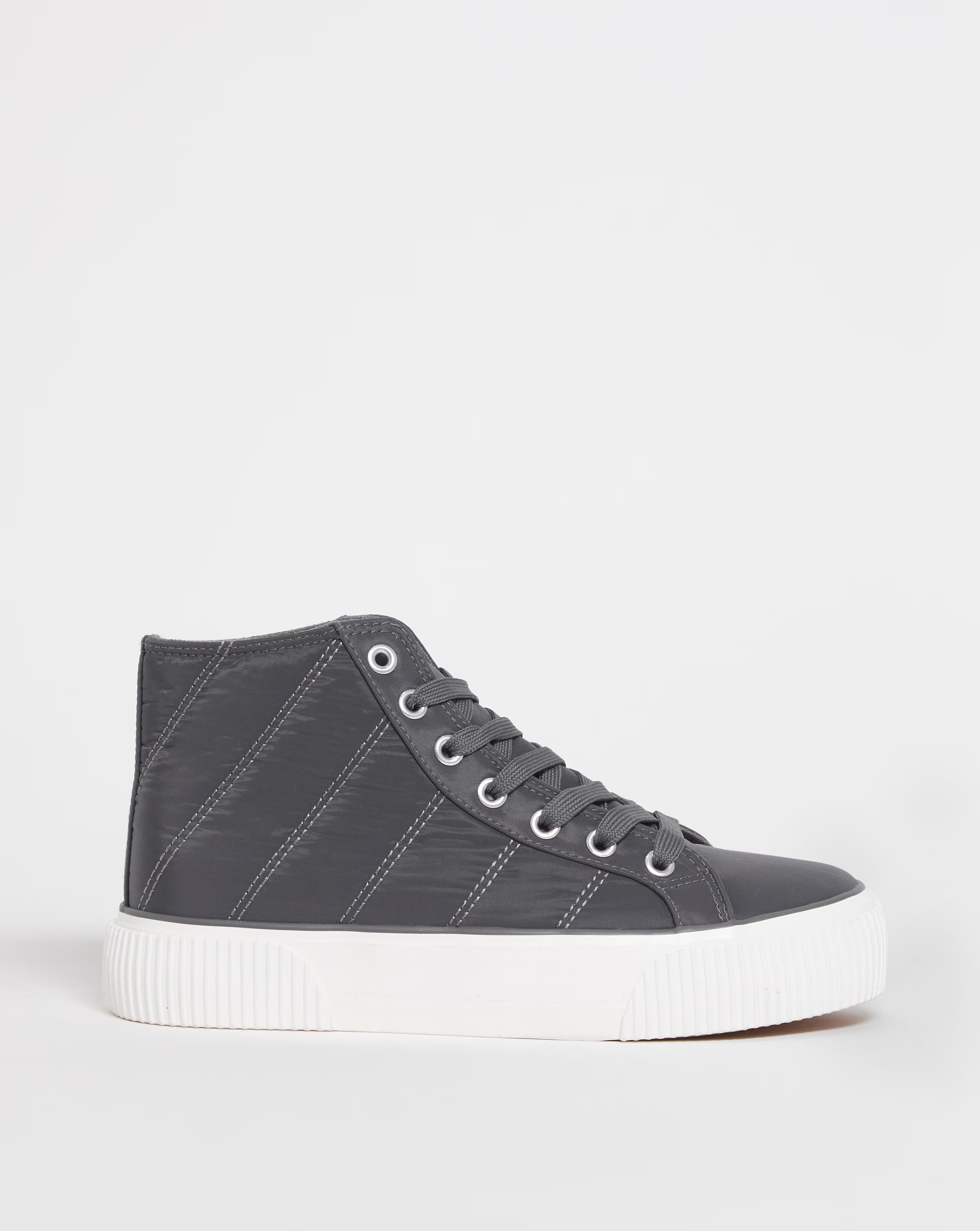 Ayla Quilted Hi Top Trainers - Wide Fit (E)