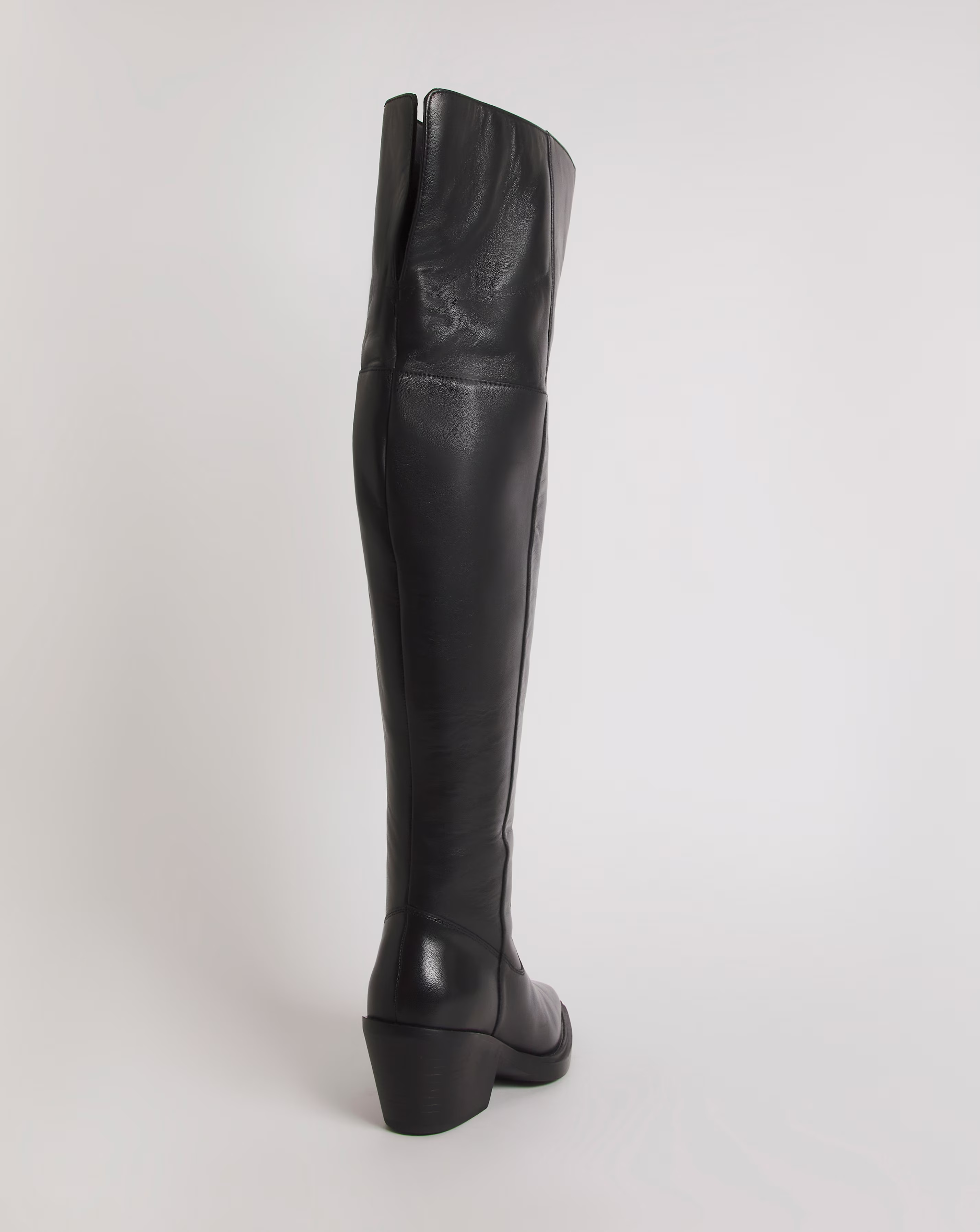 Zena Leather Western Cowboy Over The Knee Boots Extra Wide EEE Fit Curvy Calf