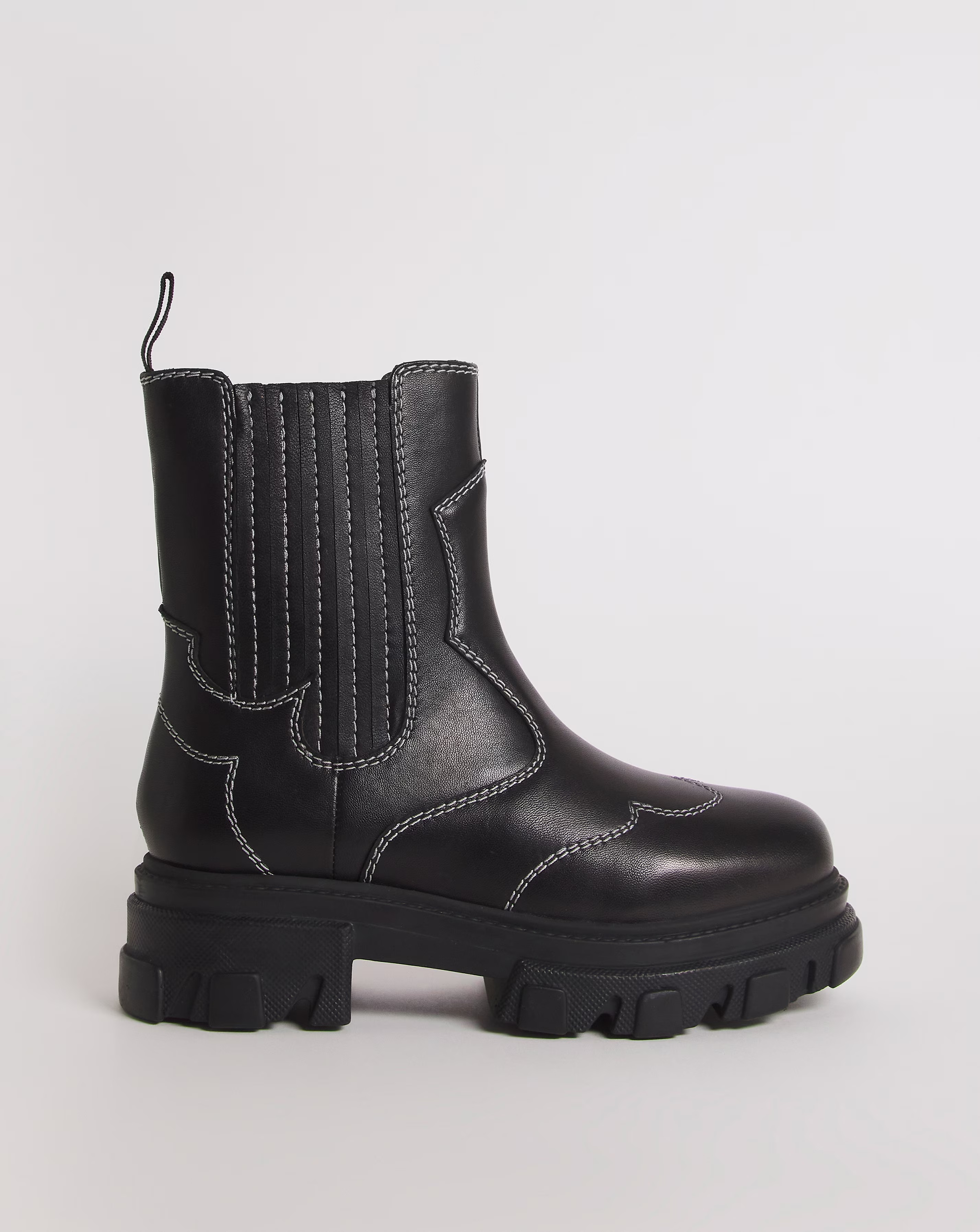 Hali Leather Embroidered Chunky Ankle Boots Extra Wide EEE Fit