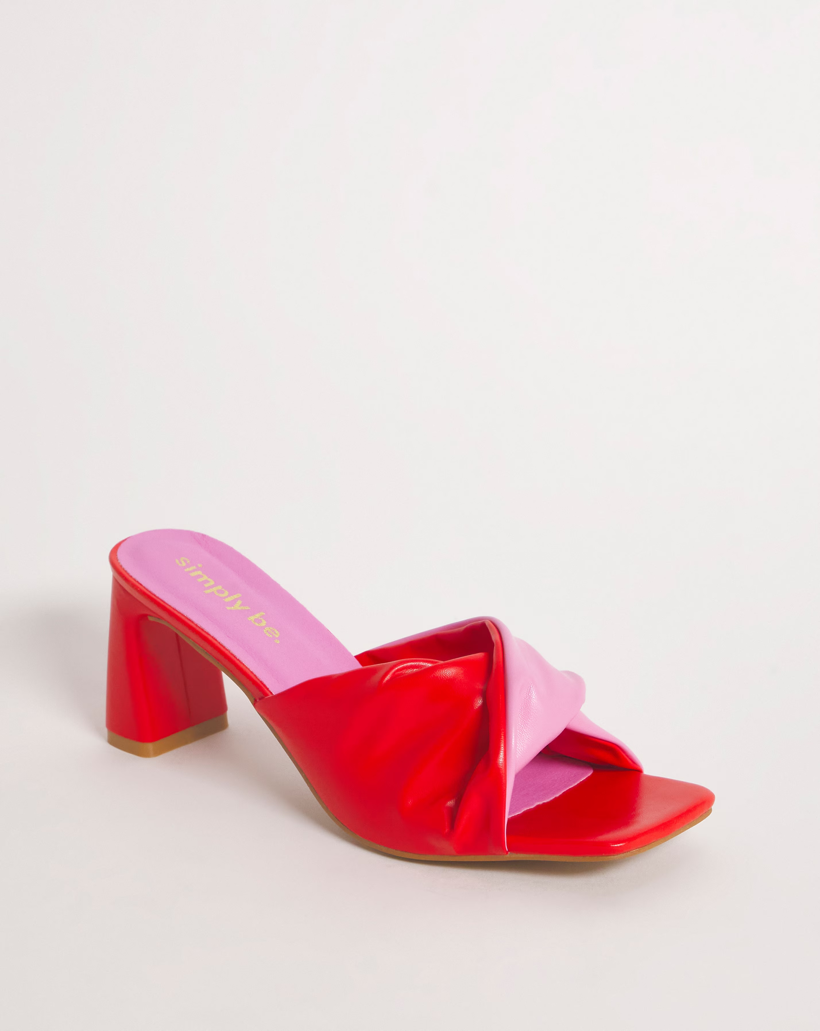 Enya Twist Heeled Mule Sandals - Extra Wide Fit (EEE)