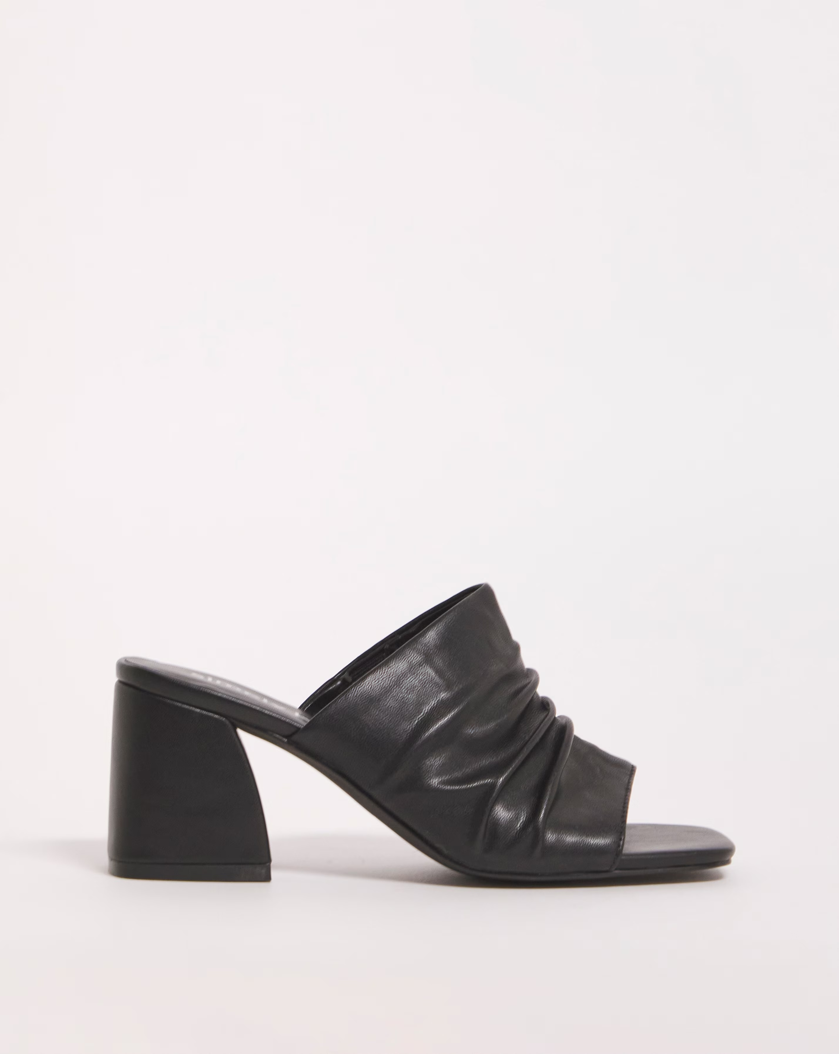 Elissa Ruched Heeled Mule Sandals - Wide Fit (E)
