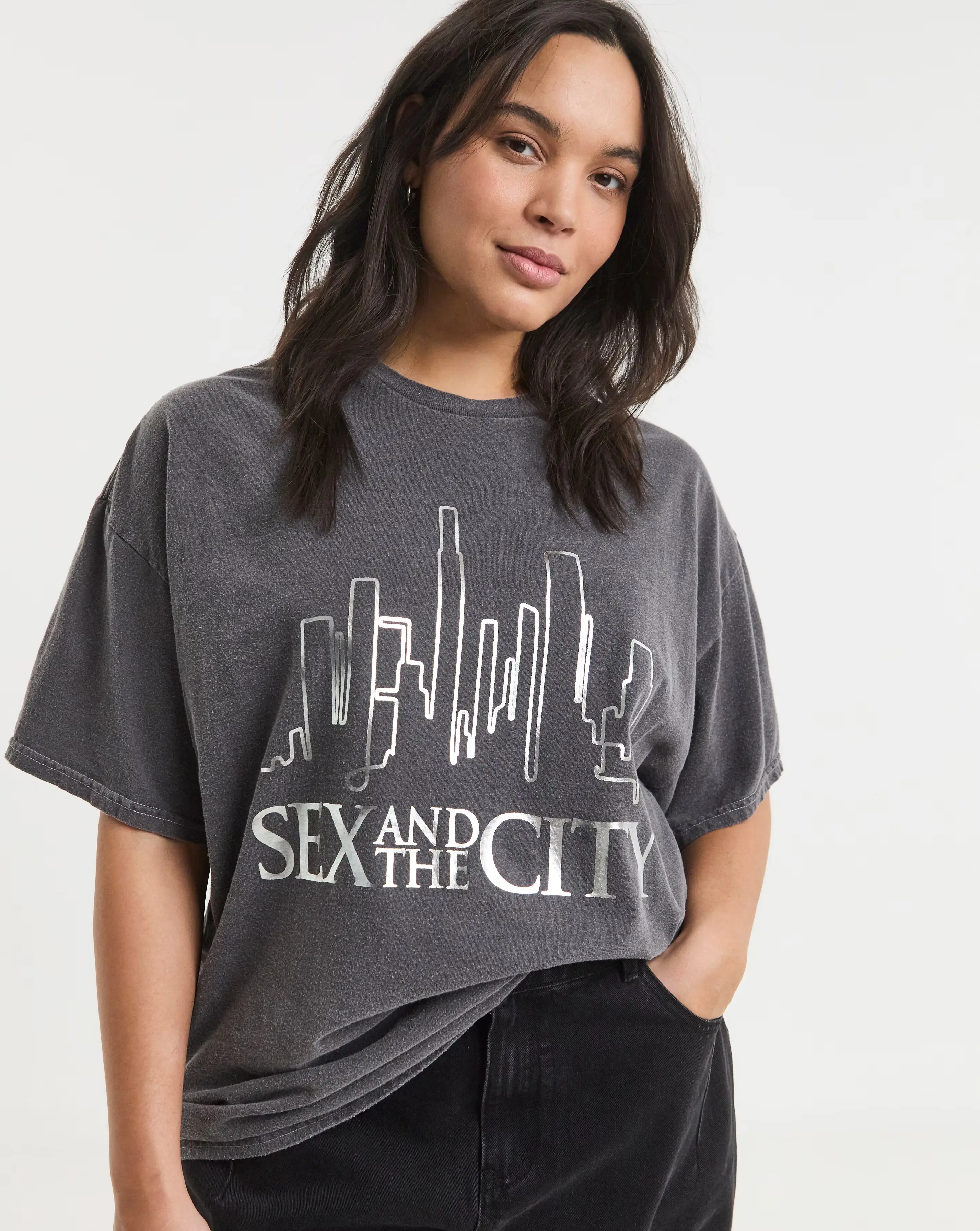 Simply Be Washed Grey Sex & The City Foil License T-Shirt 1 45768-simply-be-washed-grey-sex-amp-the-city-foil-license-t-shirt-1.webp