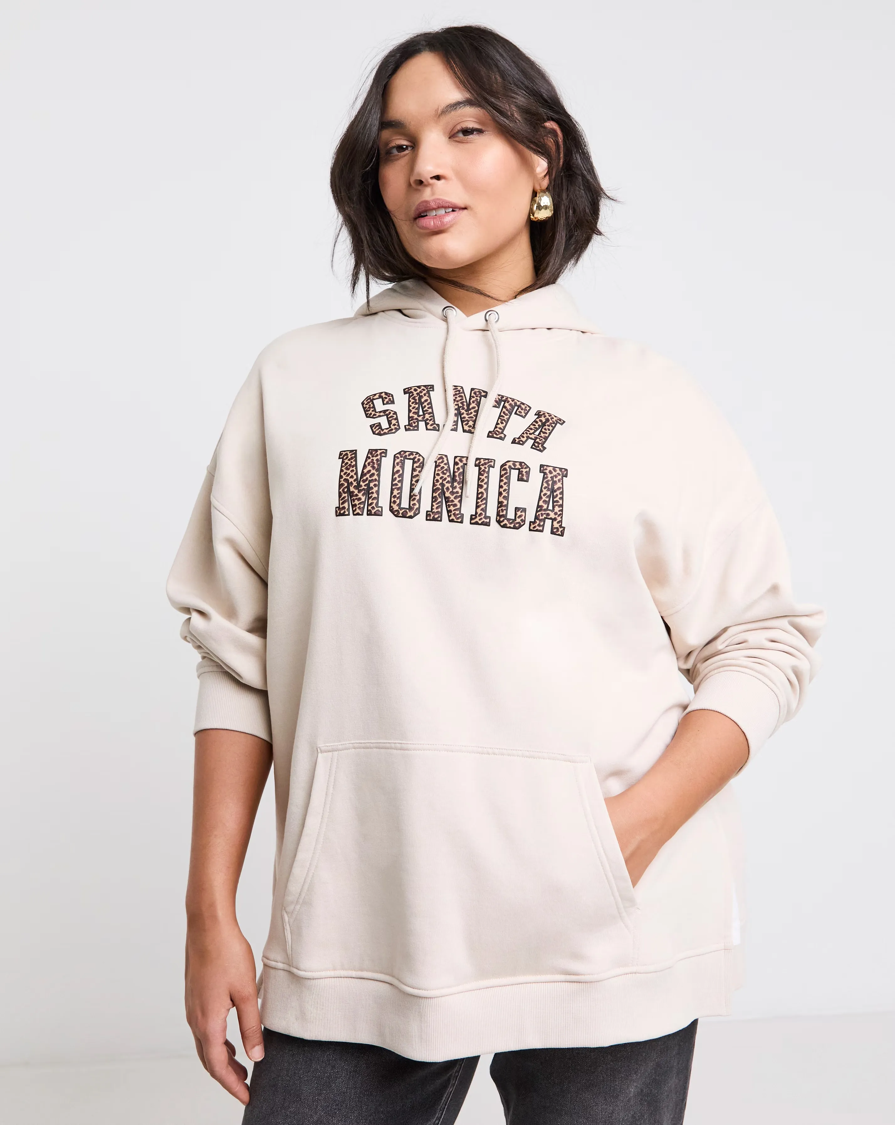 Ecru Santa Monica Graphic Hoodie