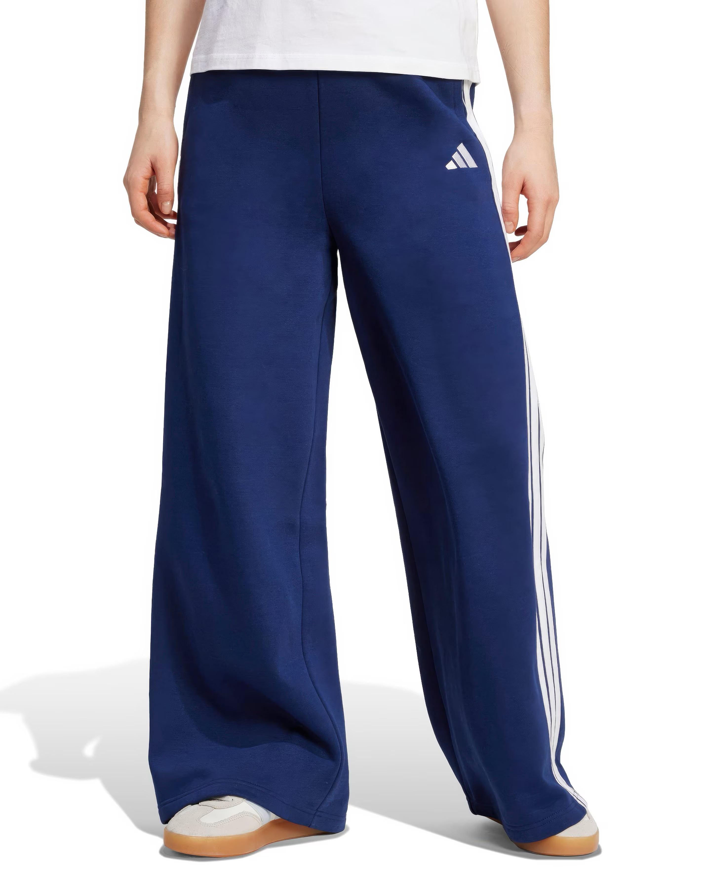 Adidas 3 Stripe Wide Leg Joggers