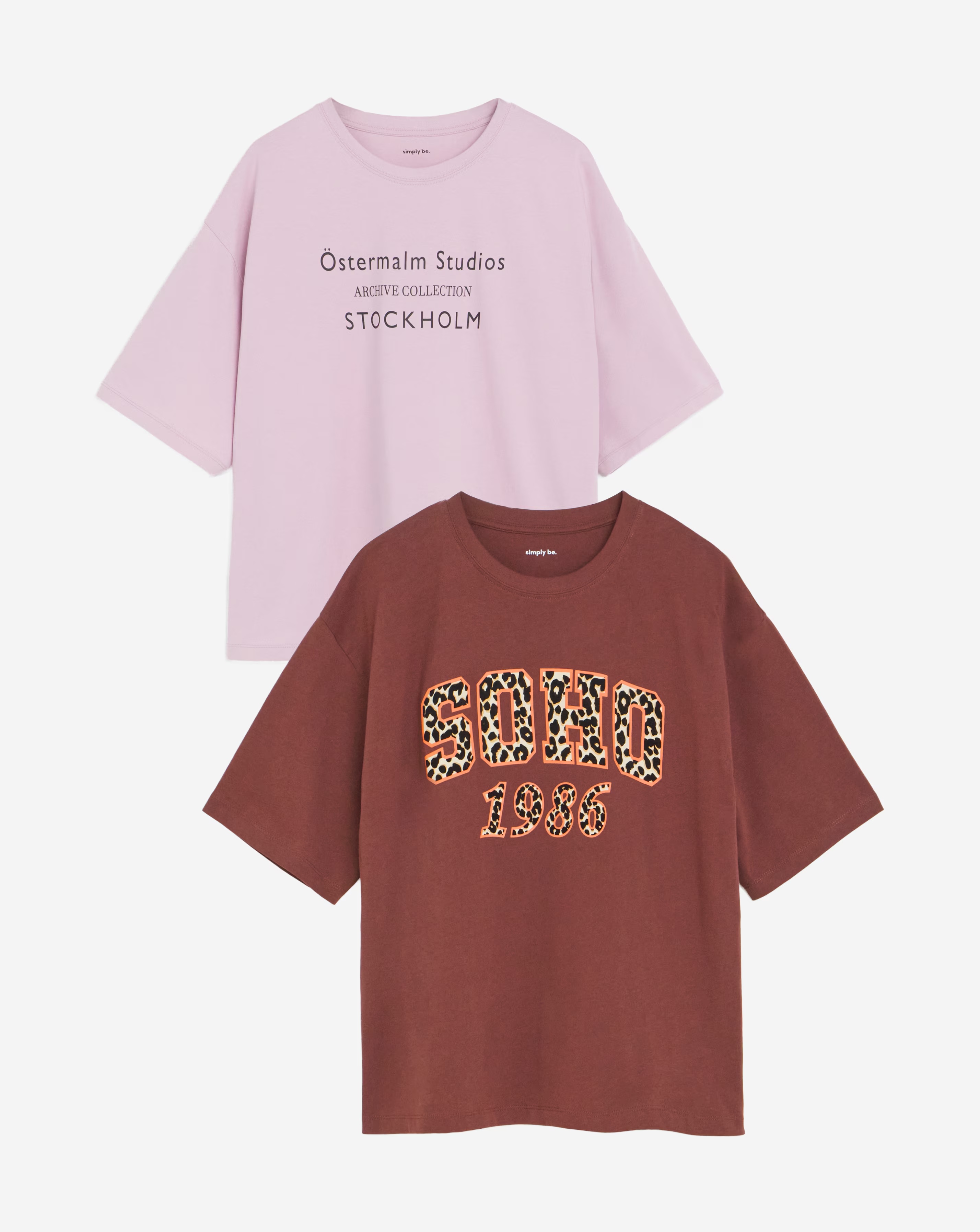Burgundy & Blush Stockholm & Soho 2 Pack Graphic T-Shirts 1 47757-burgundy-amp-blush-stockholm-amp-soho-2-pack-graphic-t-shirts-1.jpg