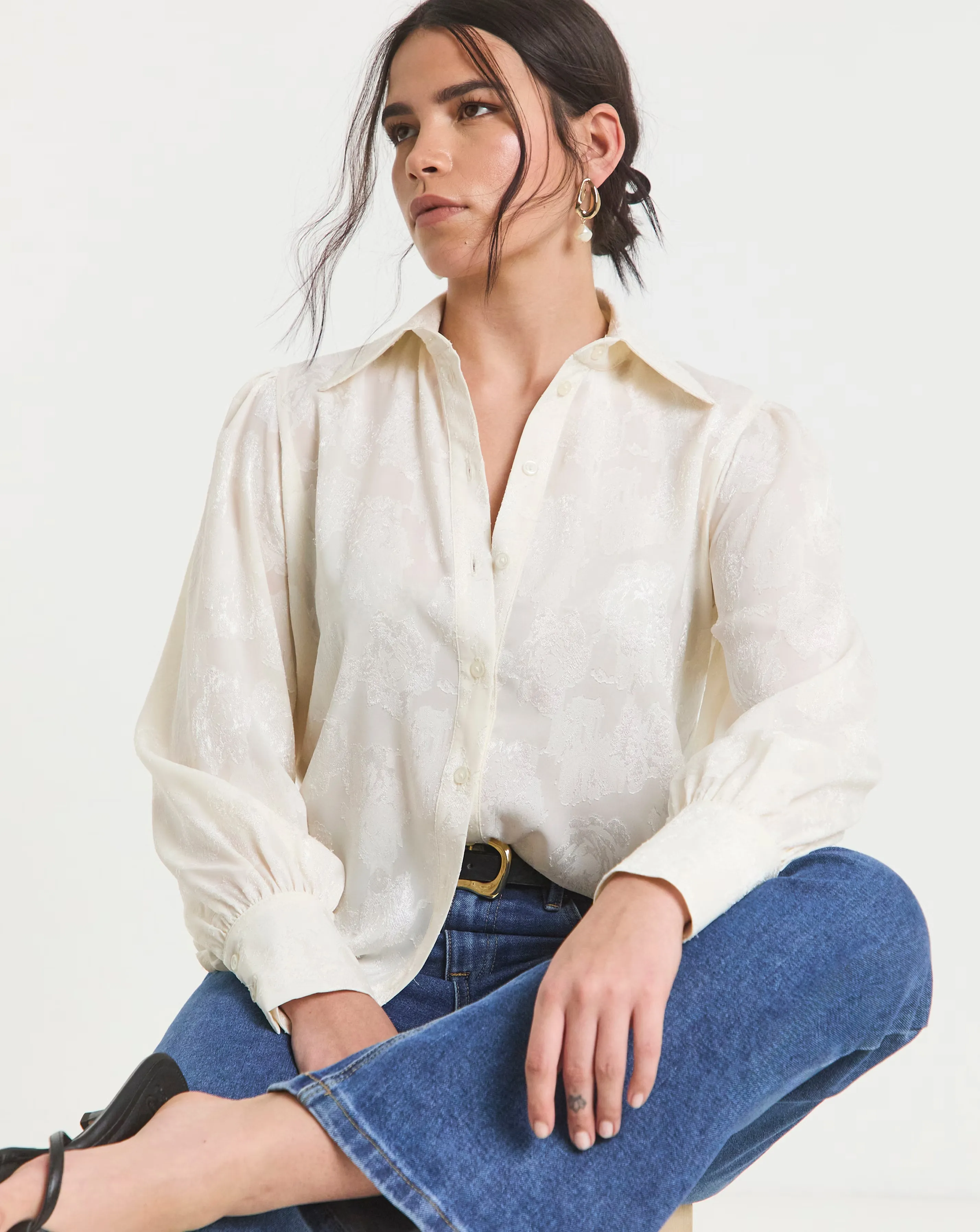 Flounce London Lace Frill Blouse