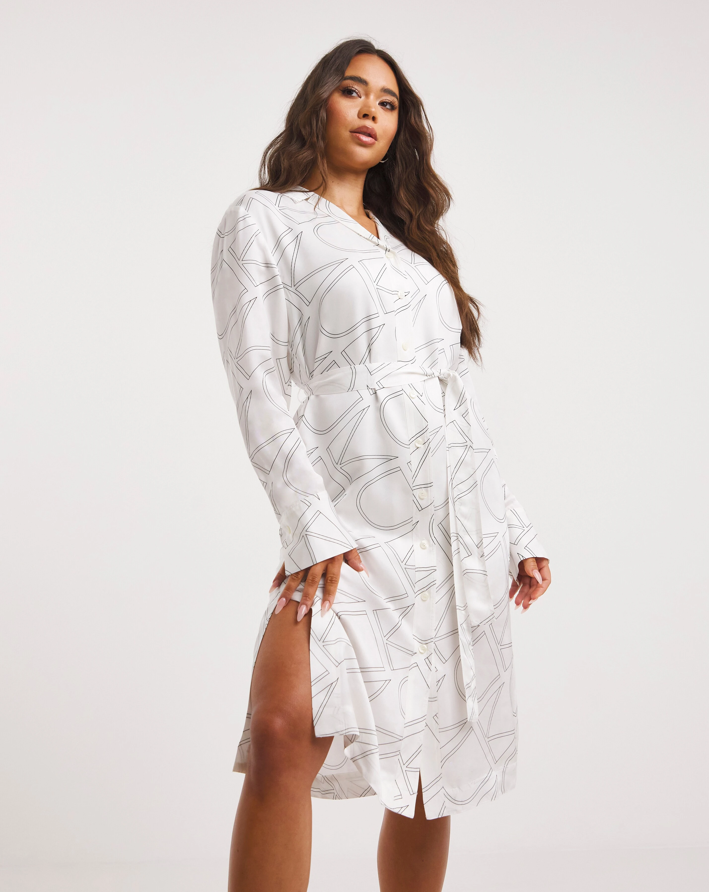 Calvin Klein Monogram Shirt Dress