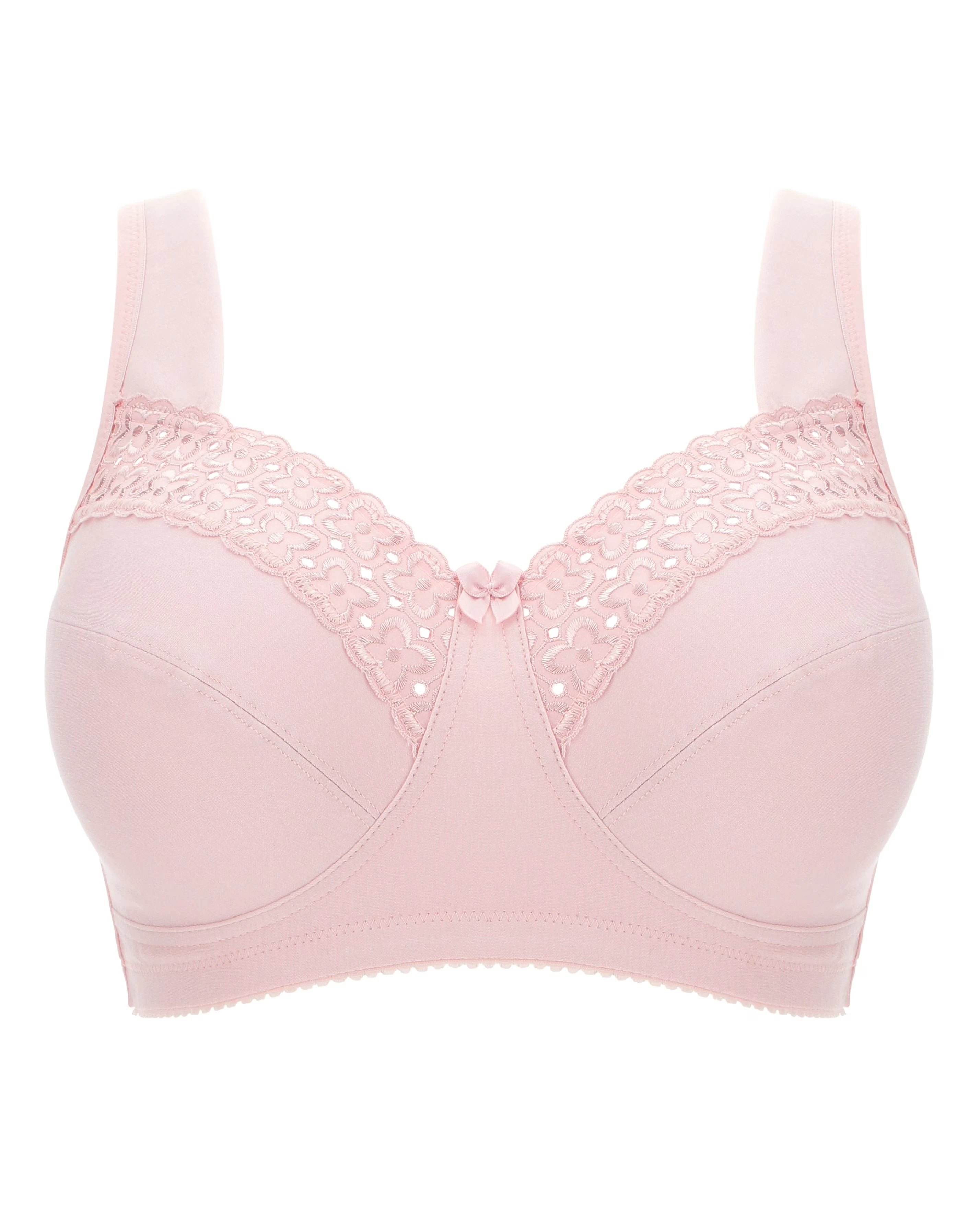 Miss Mary of Sweden Broderie Anglaise Cotton Non Wired Bra Pink