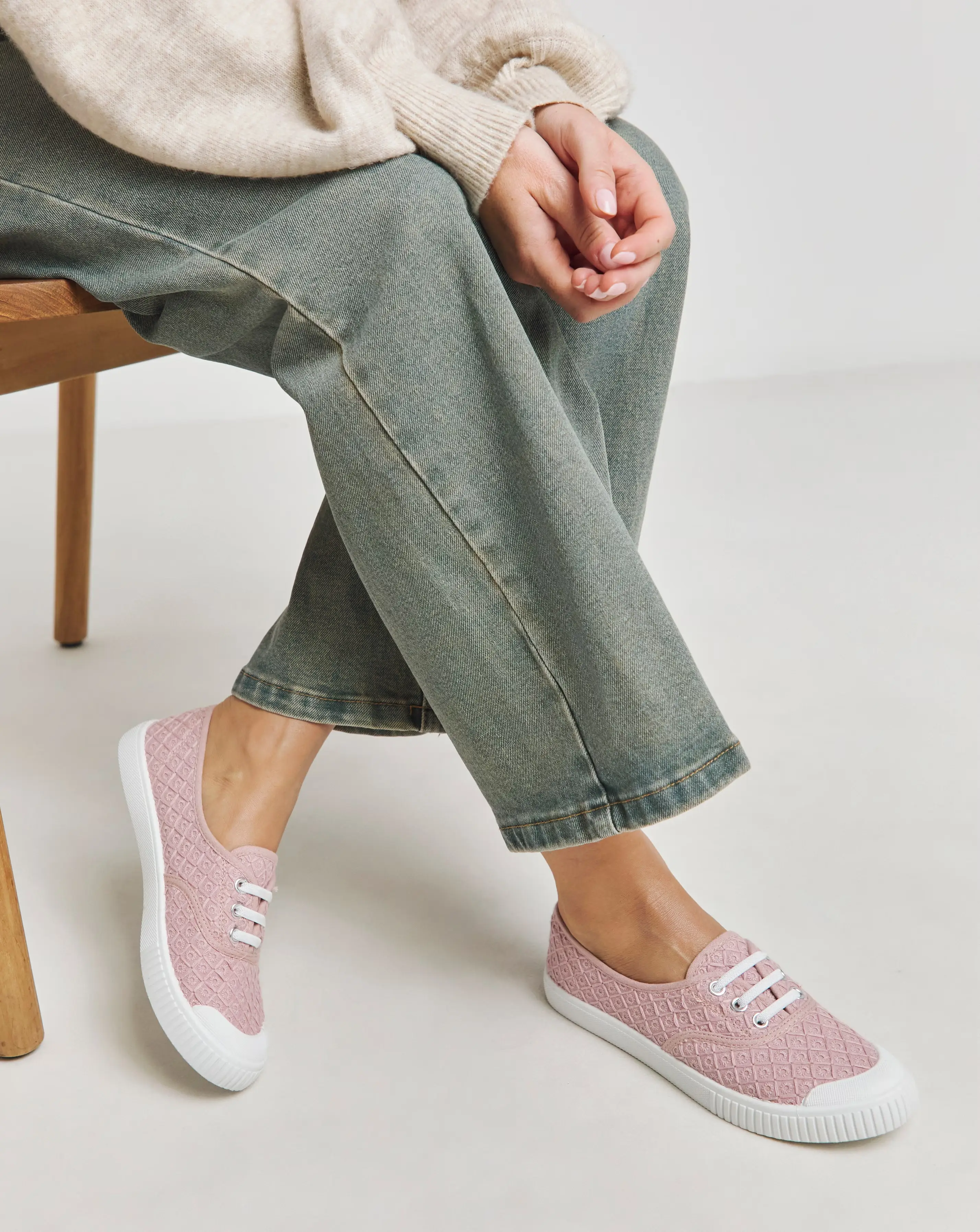 Birney Lace Up Plimsole Trainers - Standard Fit (D)