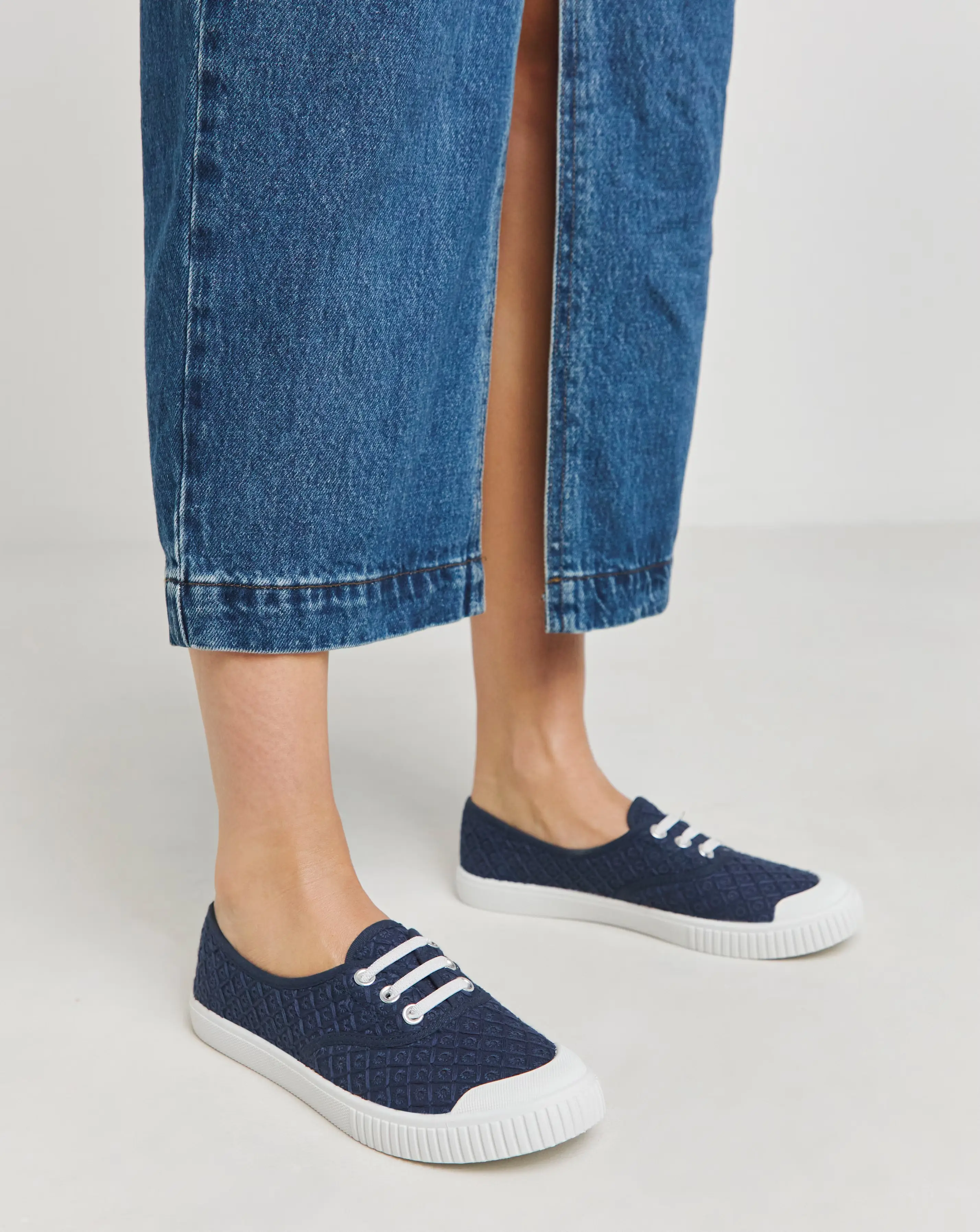 Birney Lace Up Plimsole Trainers - Wide Fit (E) 1 52452-birney-lace-up-plimsole-trainers-wide-fit-e–1.webp
