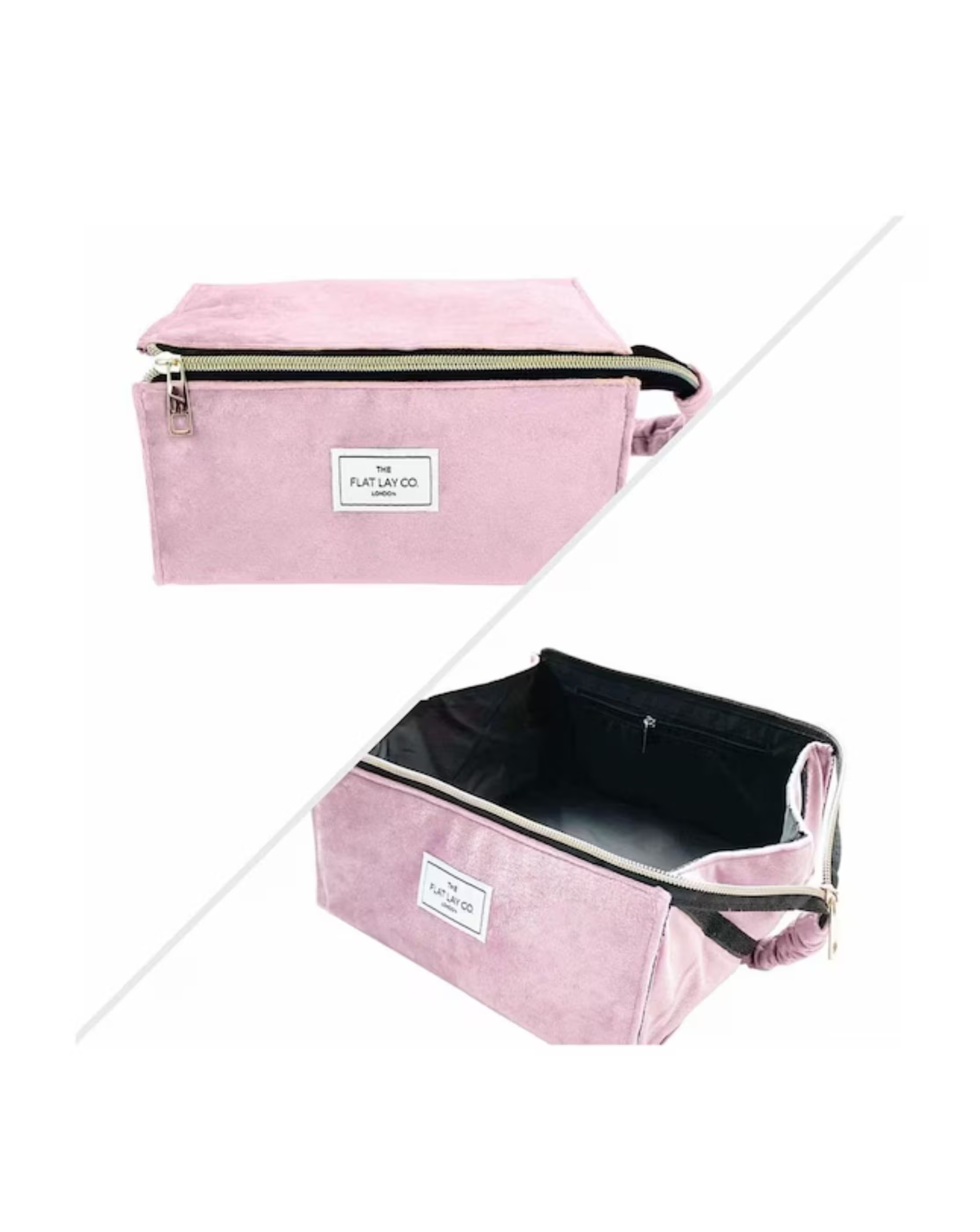 The Flat Lay Co. Makeup Box Bag - Pink Velvet
